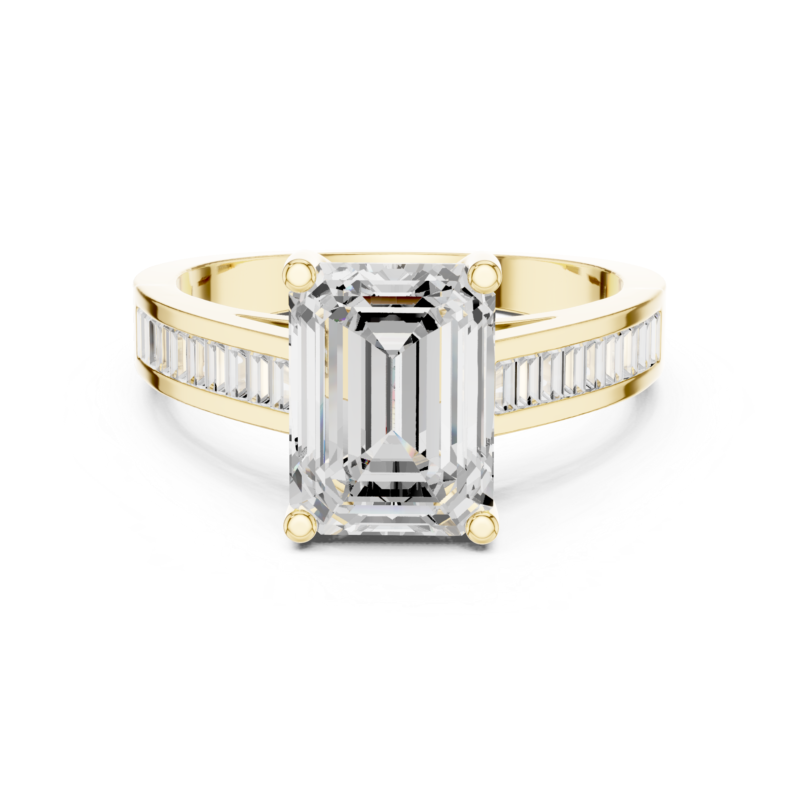 Emerald-Cut Baguette Diamond Engagement Ring