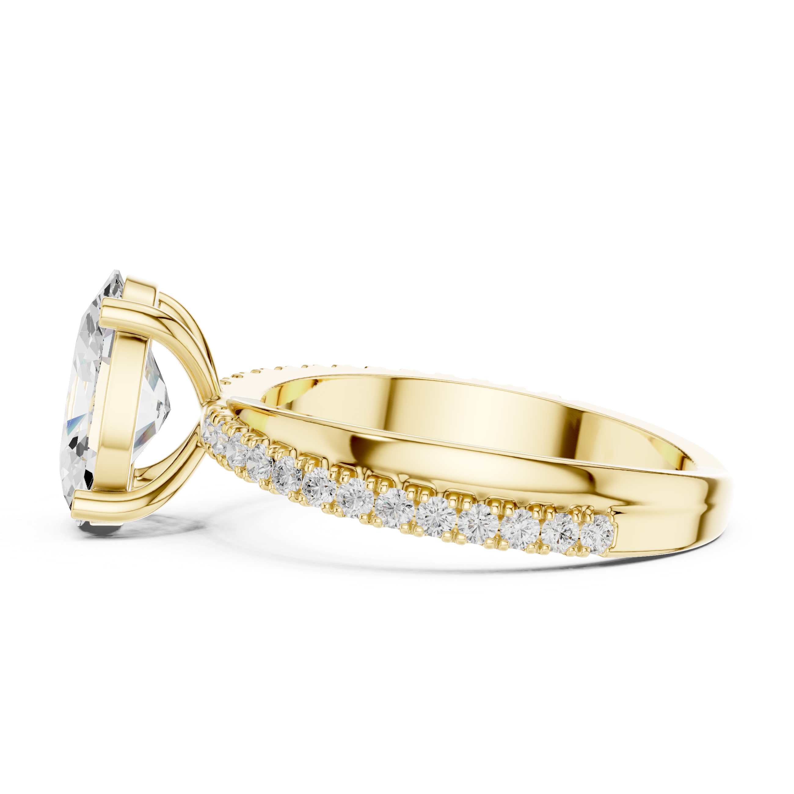 Oval-Cut Twist Pavé Engagement Ring