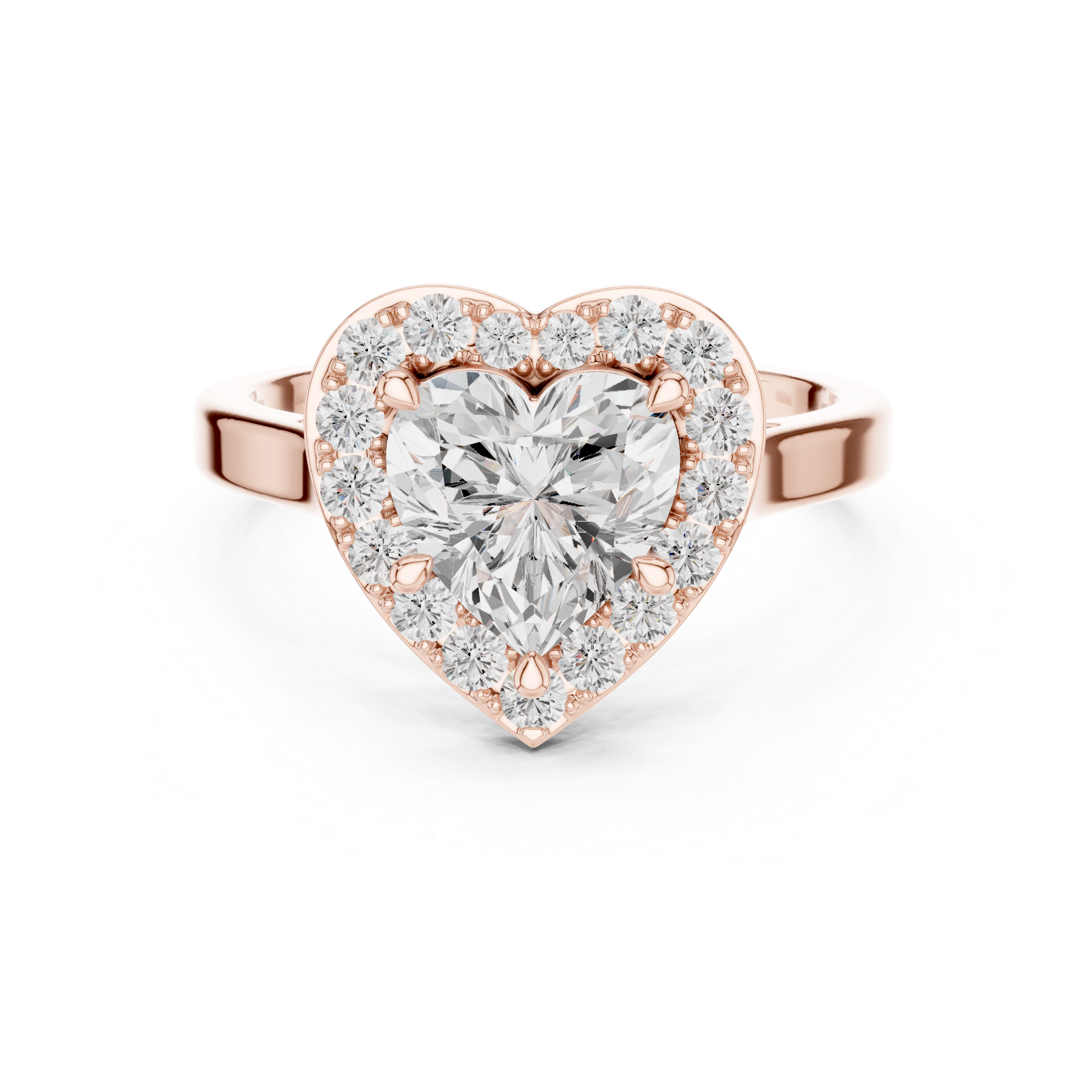 Heart-Cut Diamond Halo Engagement Ring