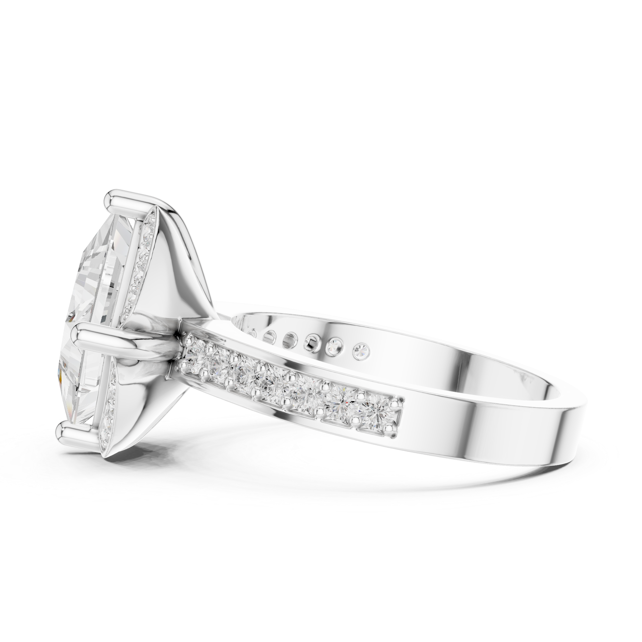 Princess-Cut Diamond Halo Engagement Ring