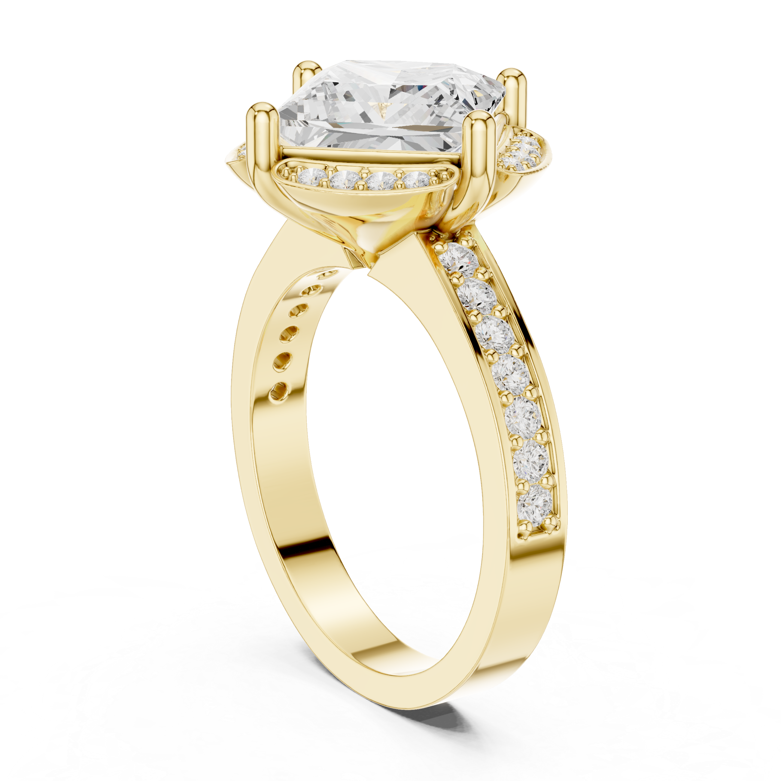 Princess-Cut Diamond Halo Engagement Ring