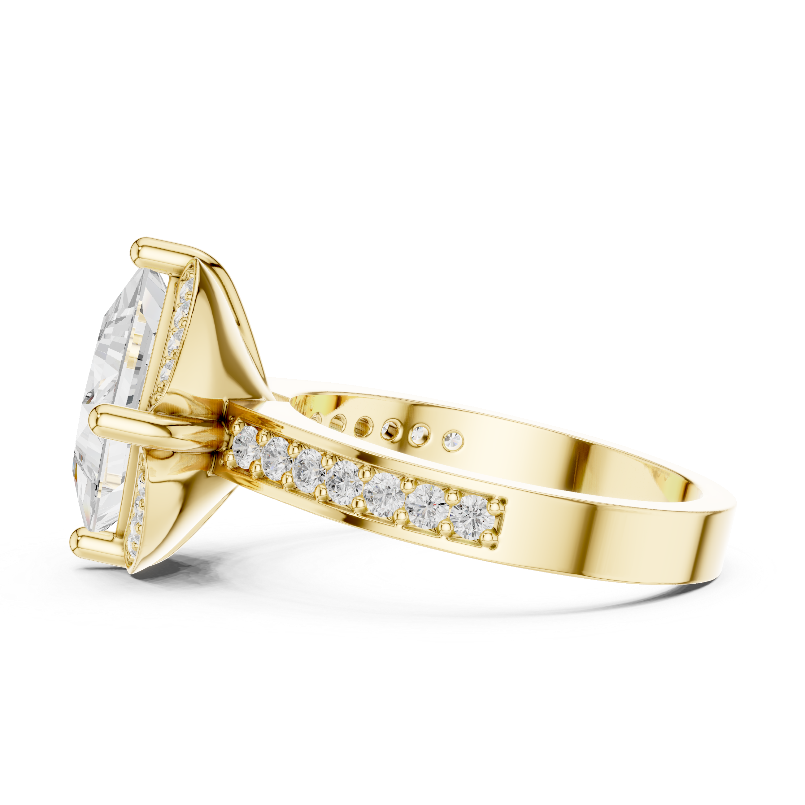 Princess-Cut Diamond Halo Engagement Ring