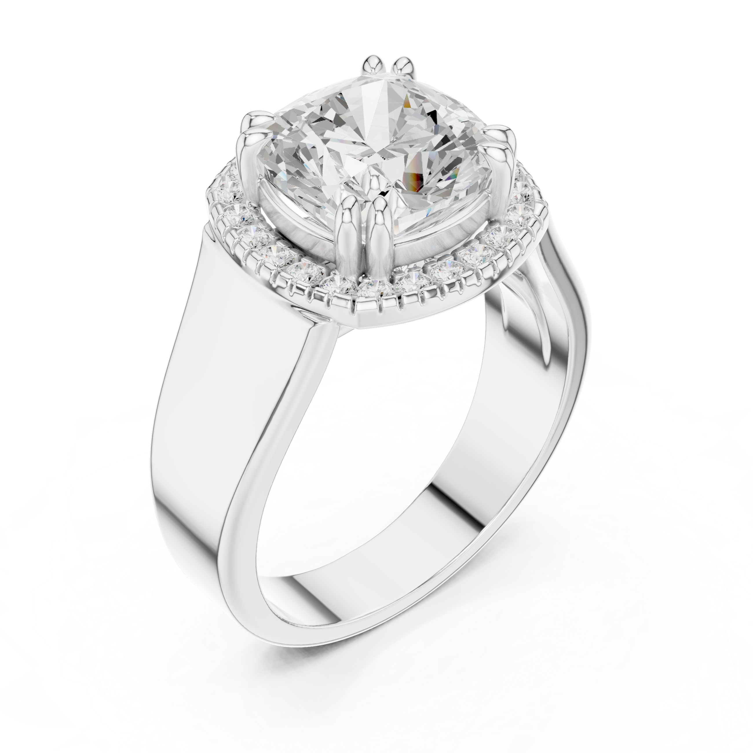 Cushion Halo Statement Ring