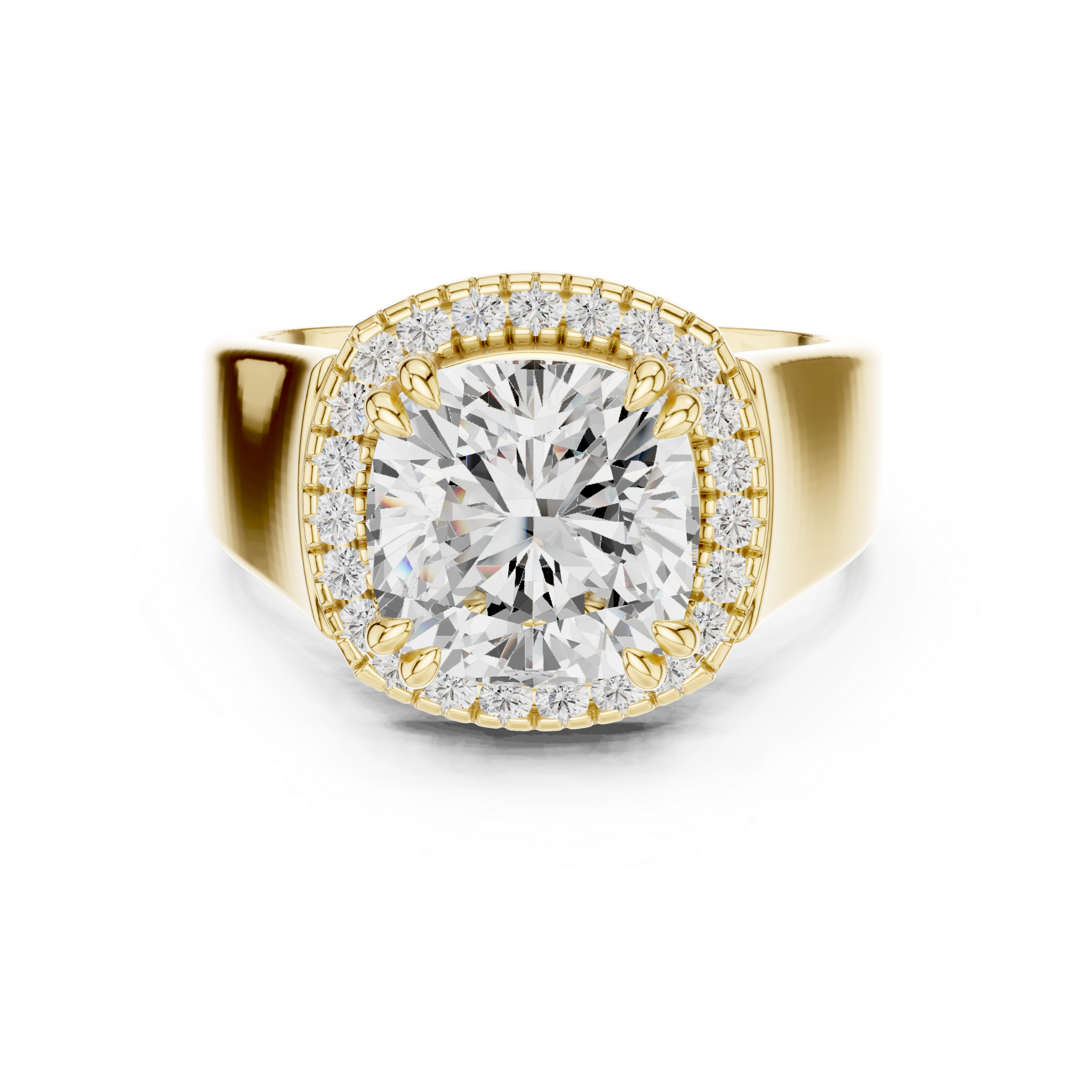 Cushion Halo Statement Ring