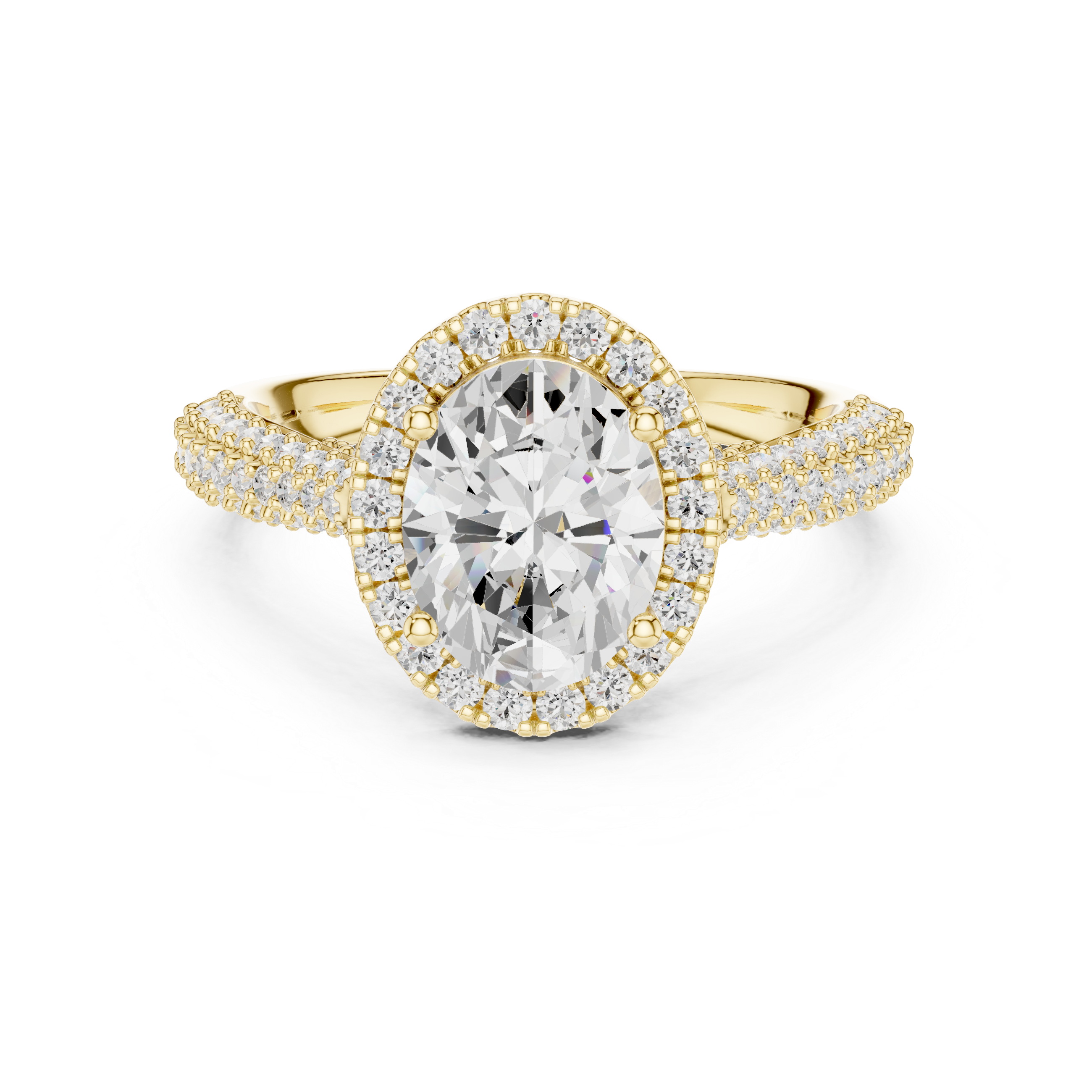 Oval Diamond Halo Pavé Engagement Ring
