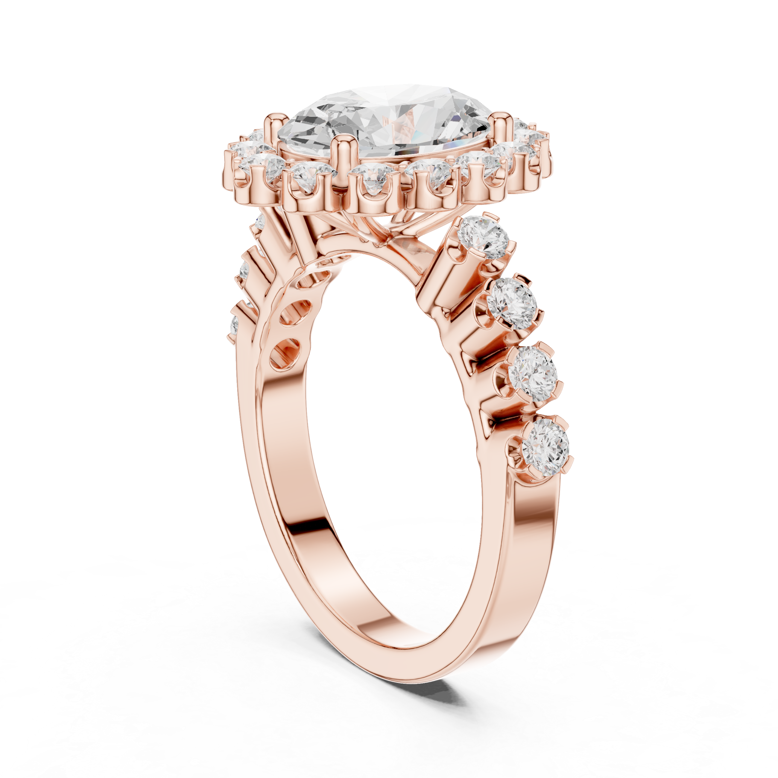 Oval Halo Diamond Engagement Ring