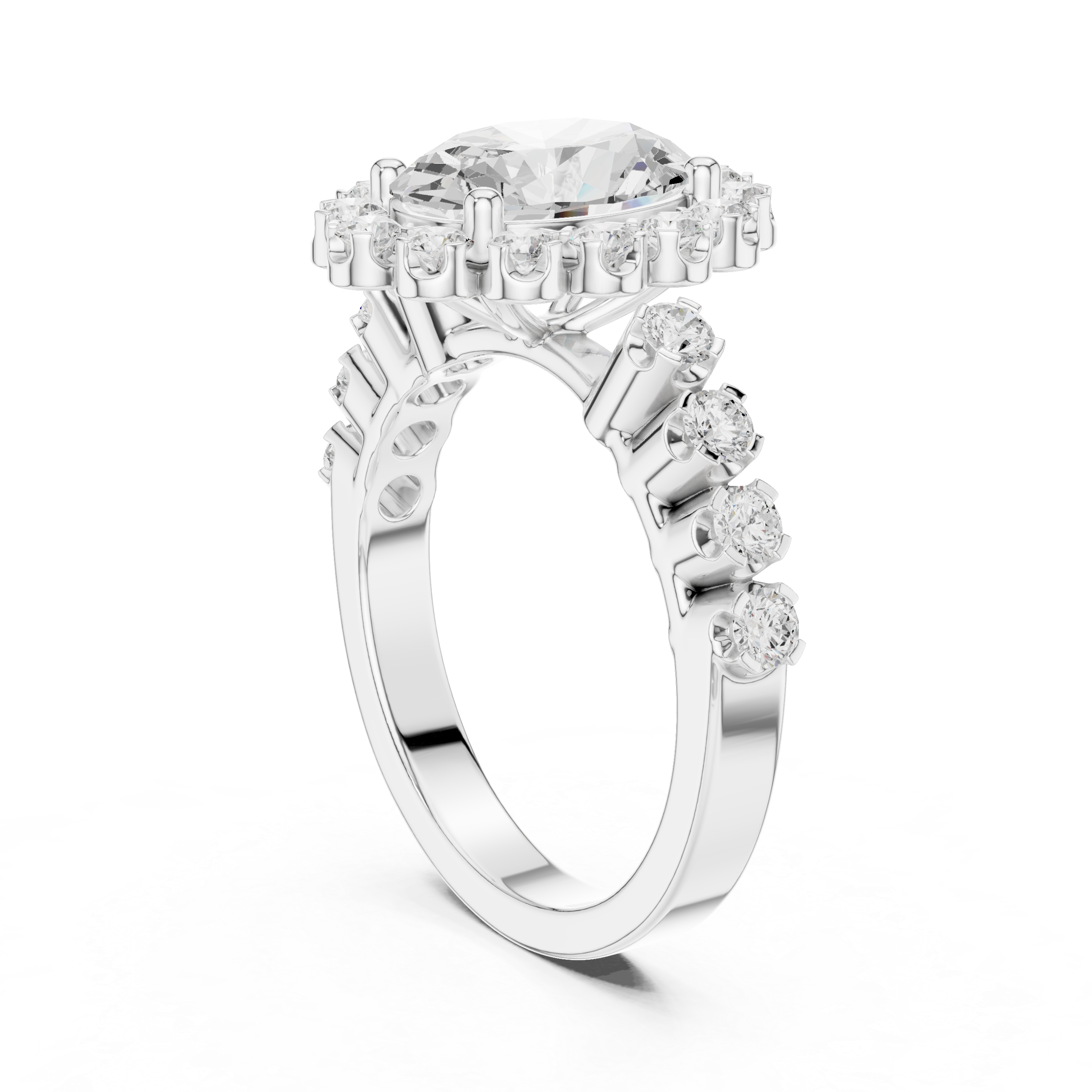 Oval Halo Diamond Engagement Ring