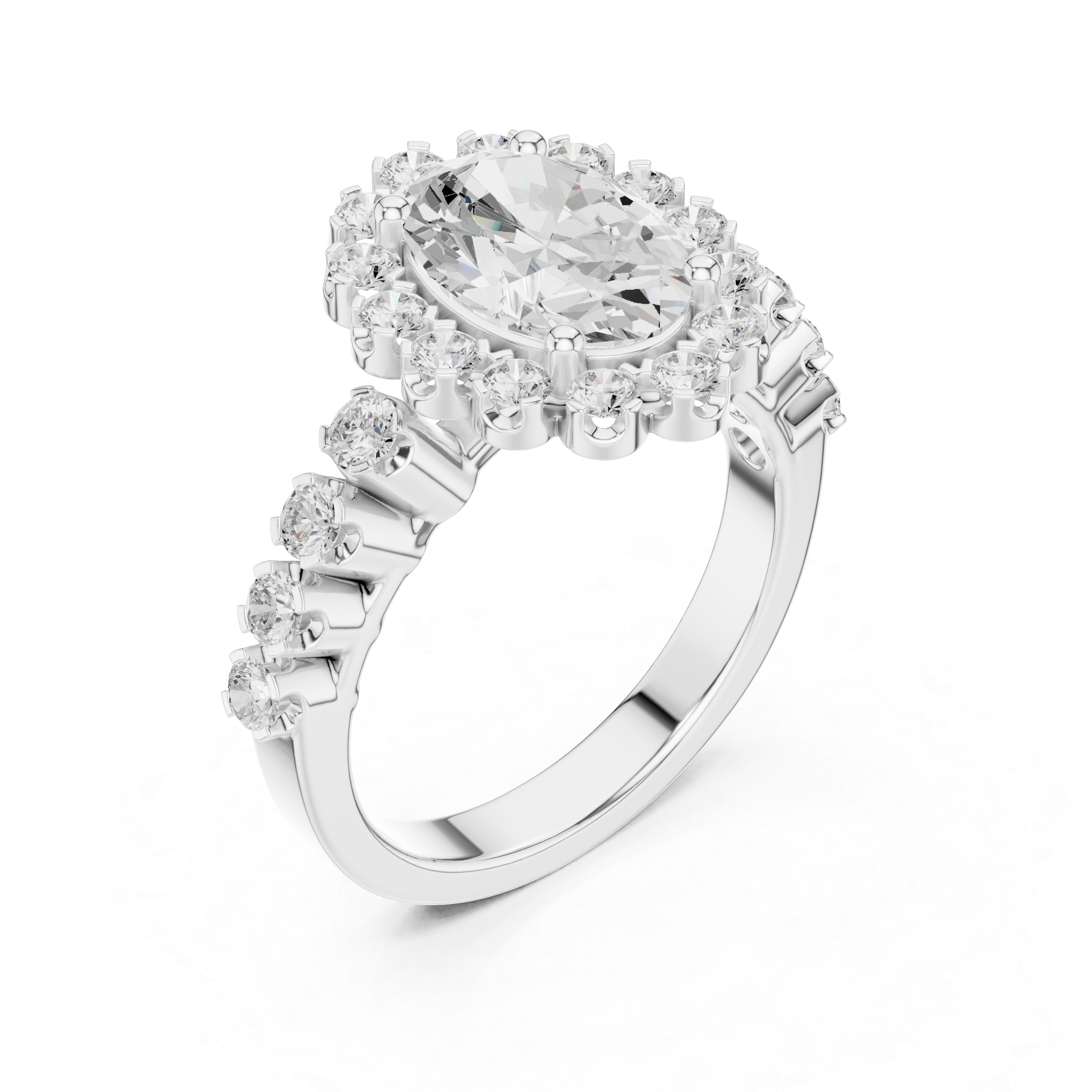 Oval Halo Diamond Engagement Ring