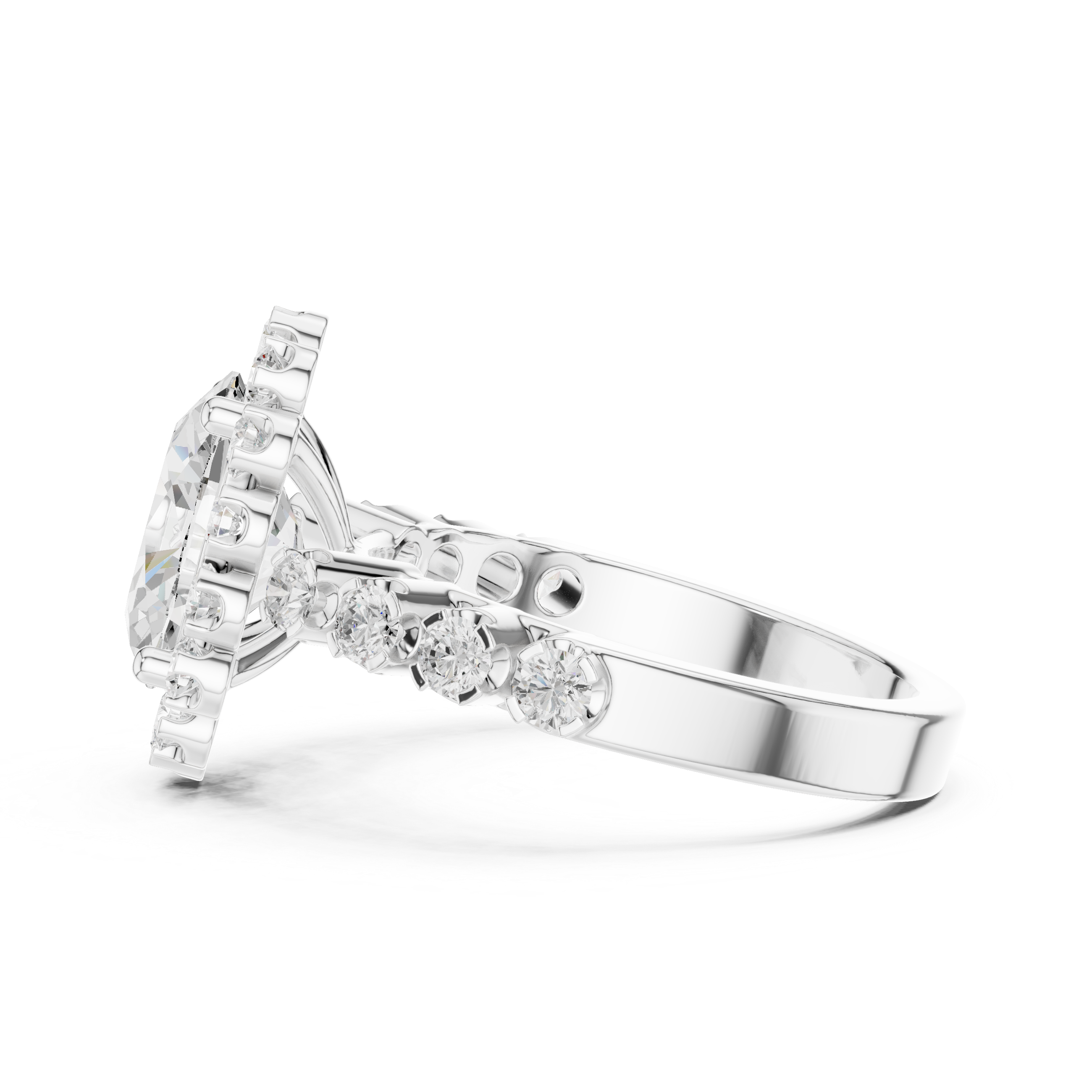 Oval Halo Diamond Engagement Ring