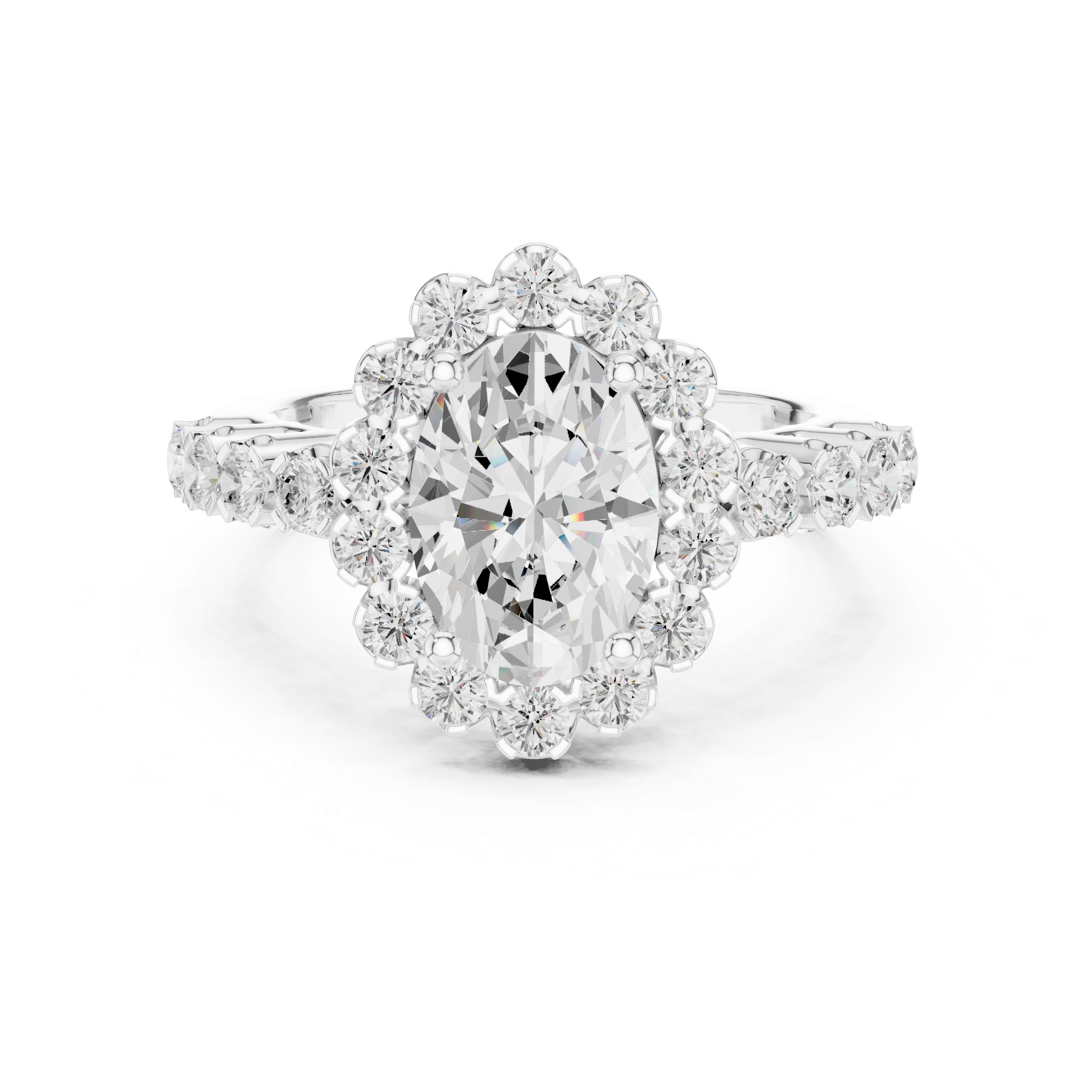 Oval Halo Diamond Engagement Ring