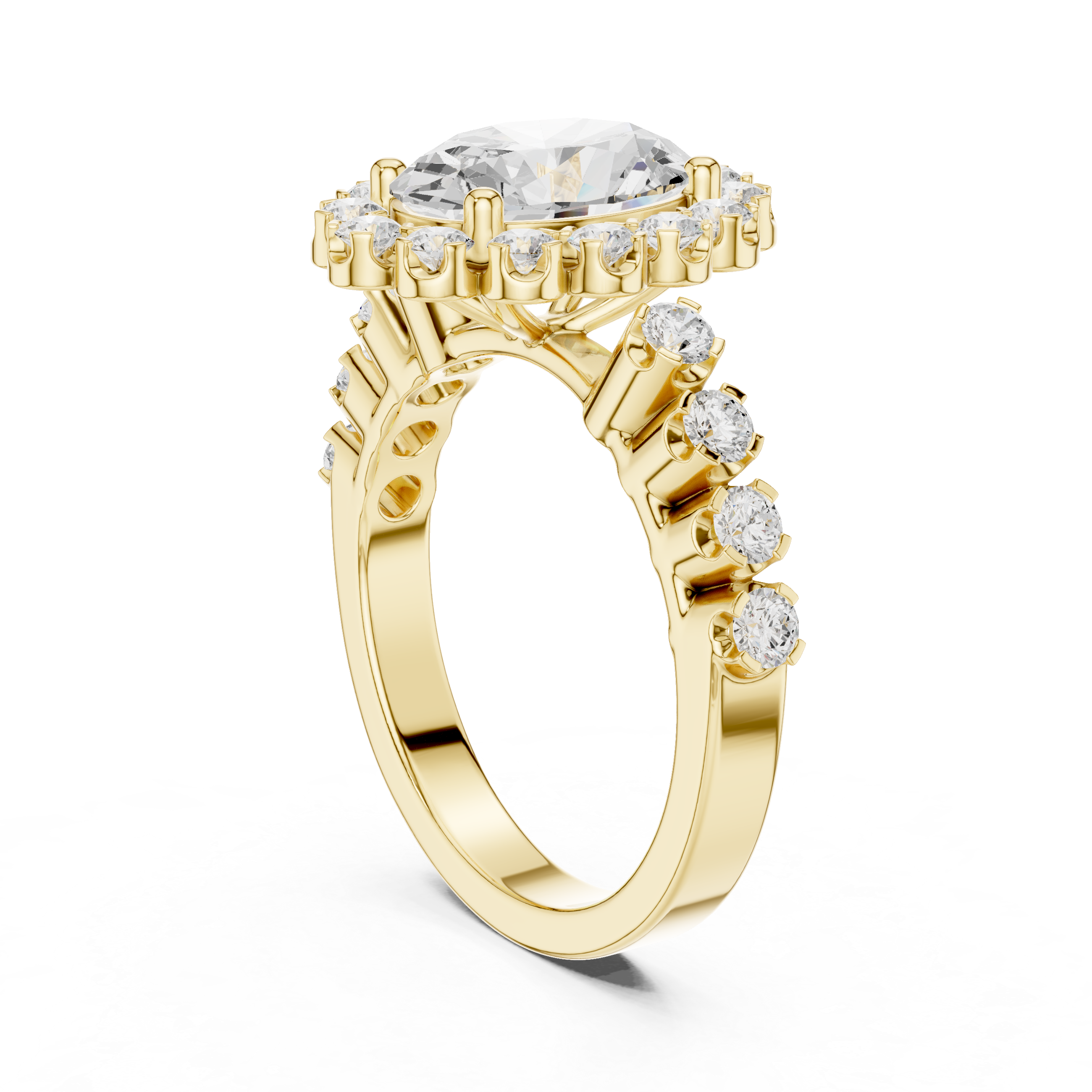 Oval Halo Diamond Engagement Ring
