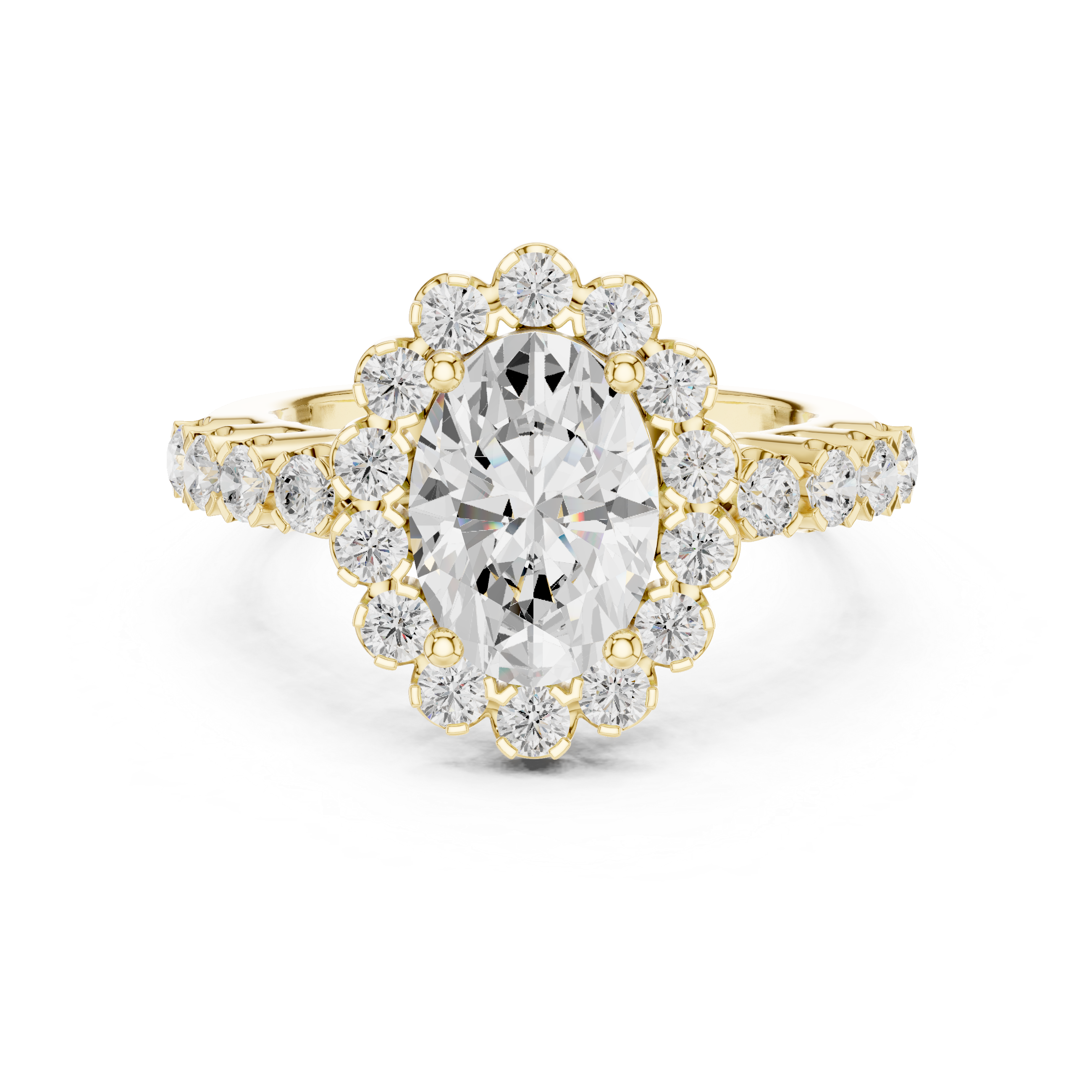 Oval Halo Diamond Engagement Ring