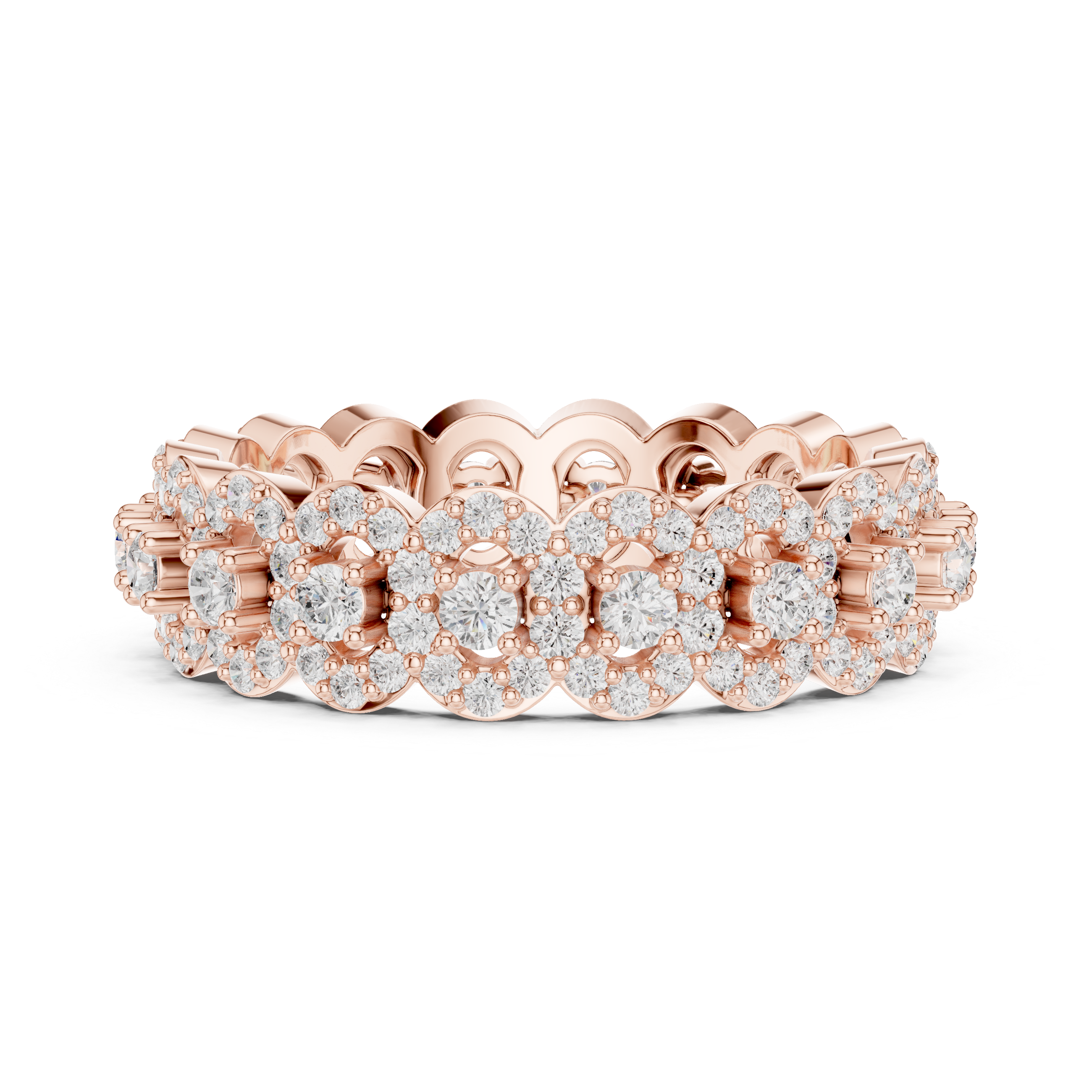 Floral Cluster Diamond Eternity Ring