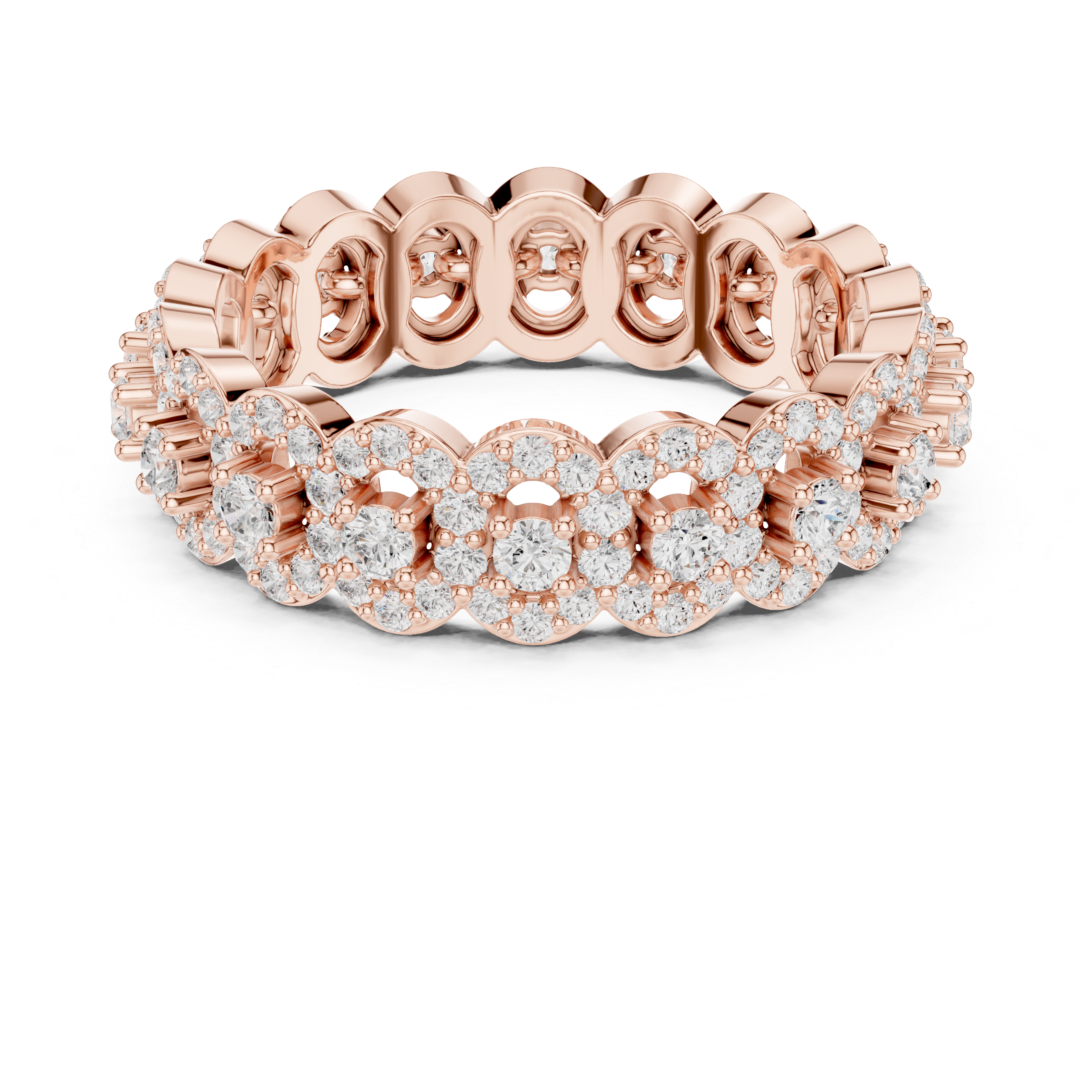 Floral Cluster Diamond Eternity Ring