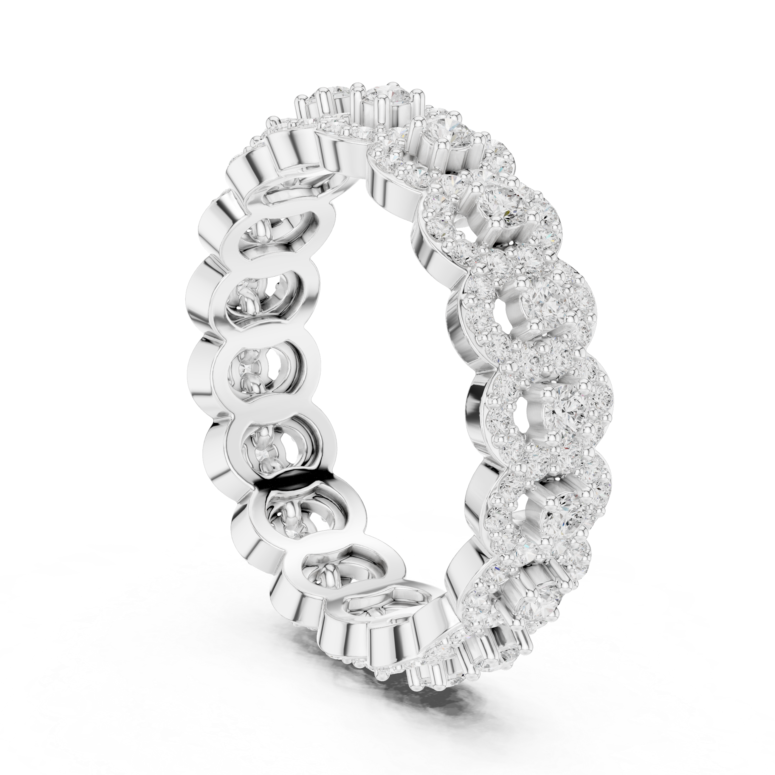 Floral Cluster Diamond Eternity Ring