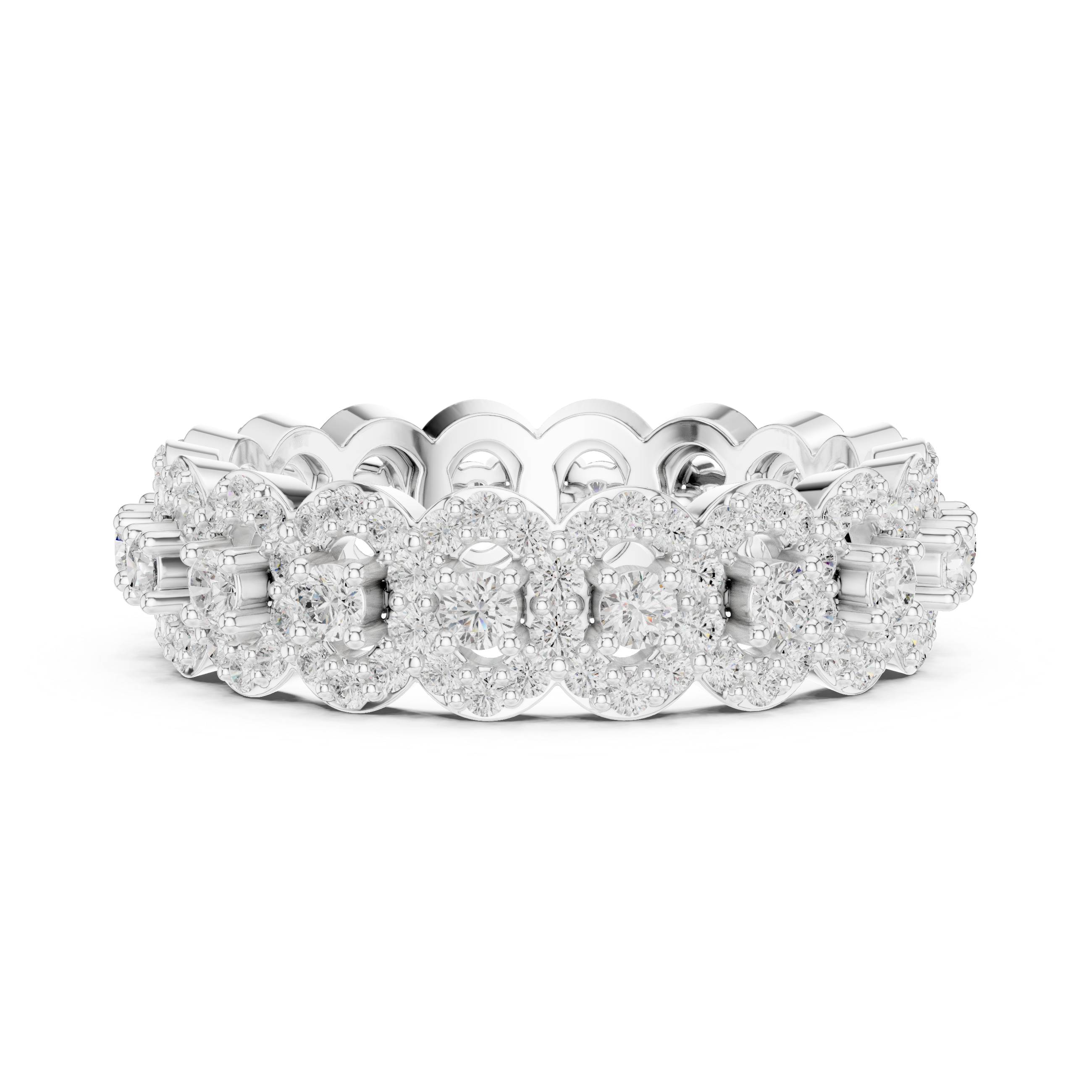 Floral Cluster Diamond Eternity Ring