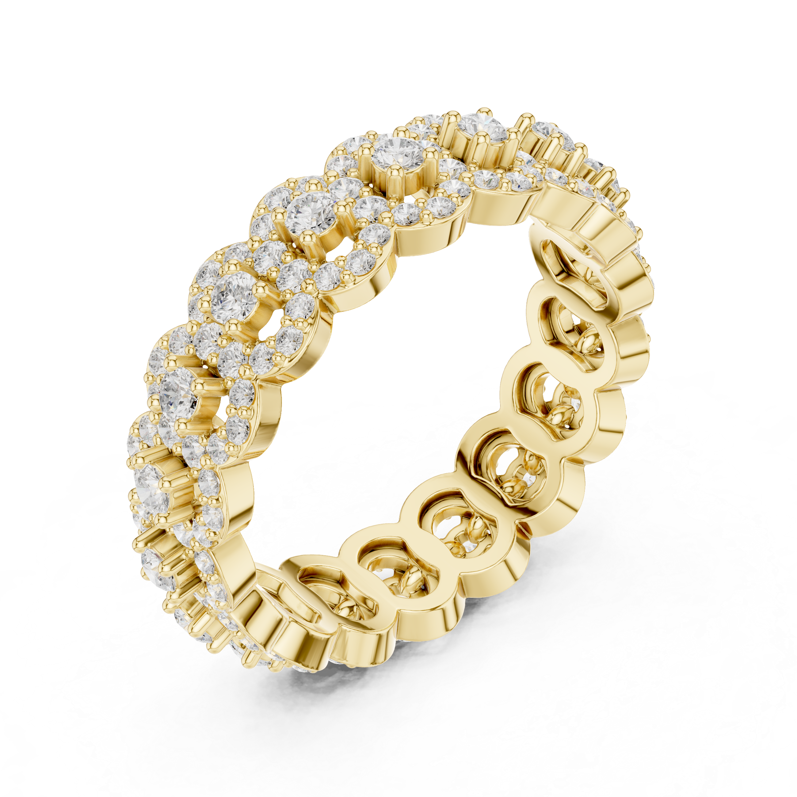 Floral Cluster Diamond Eternity Ring