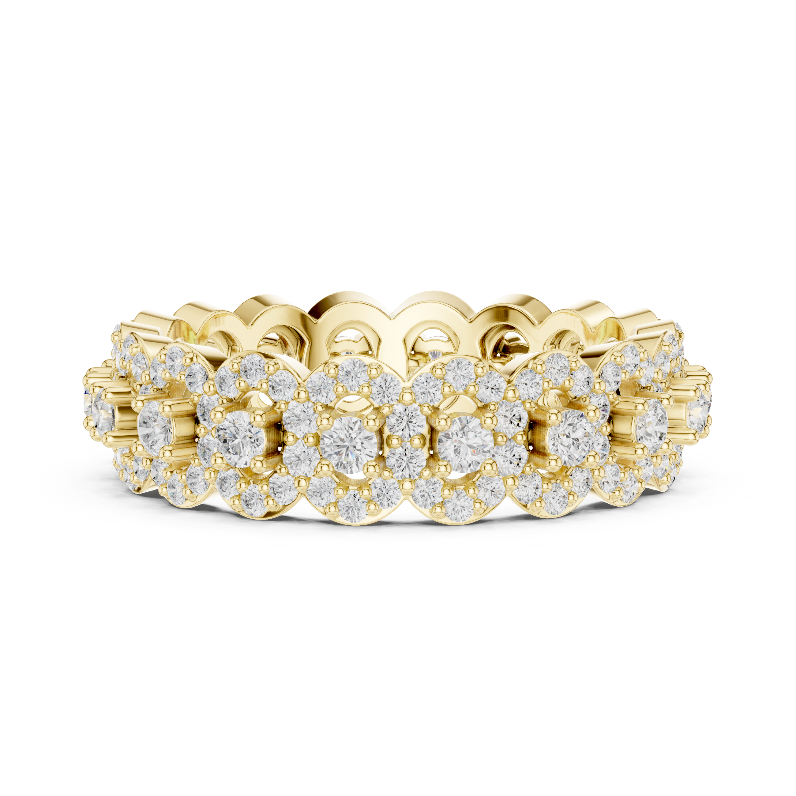 Floral Cluster Diamond Eternity Ring
