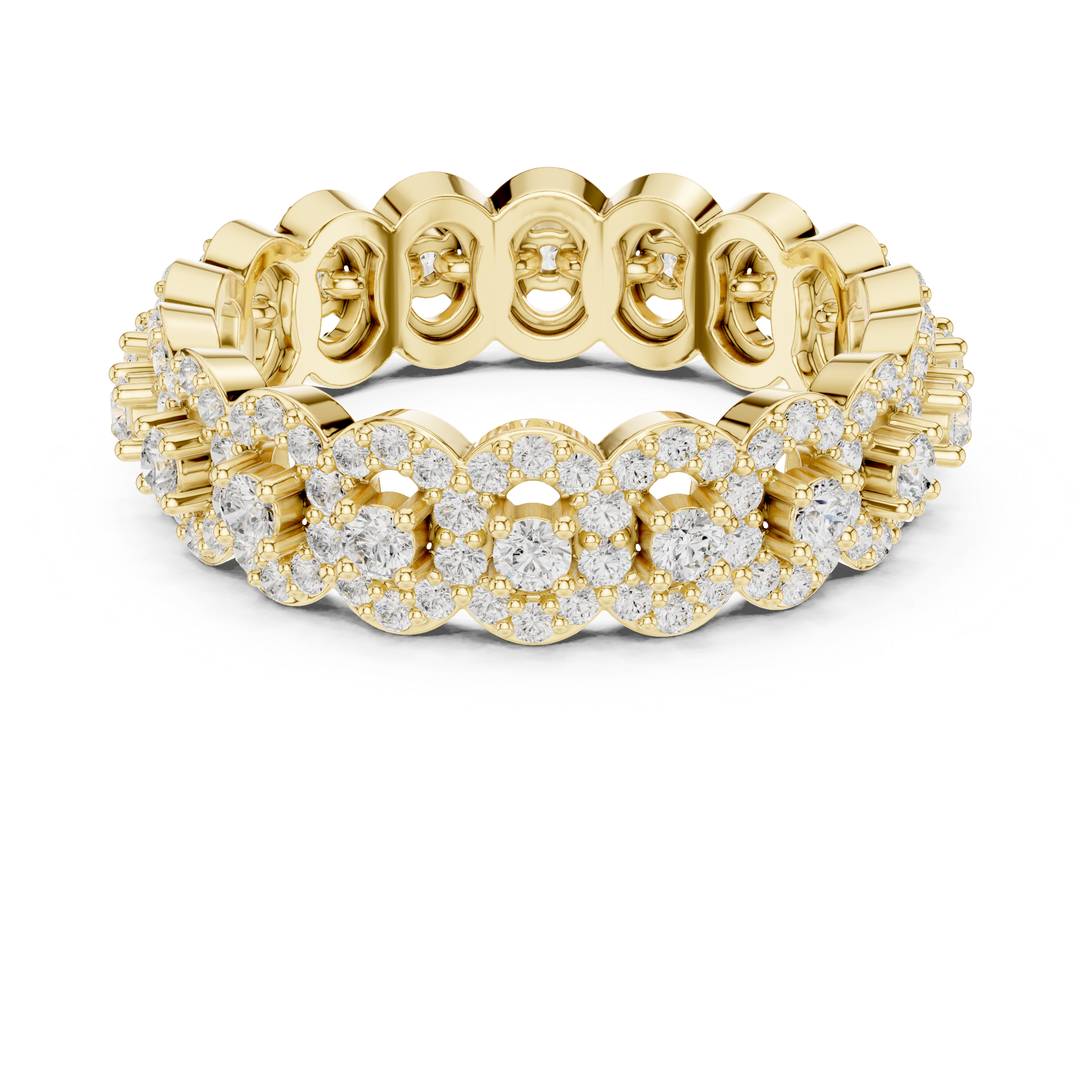 Floral Cluster Diamond Eternity Ring