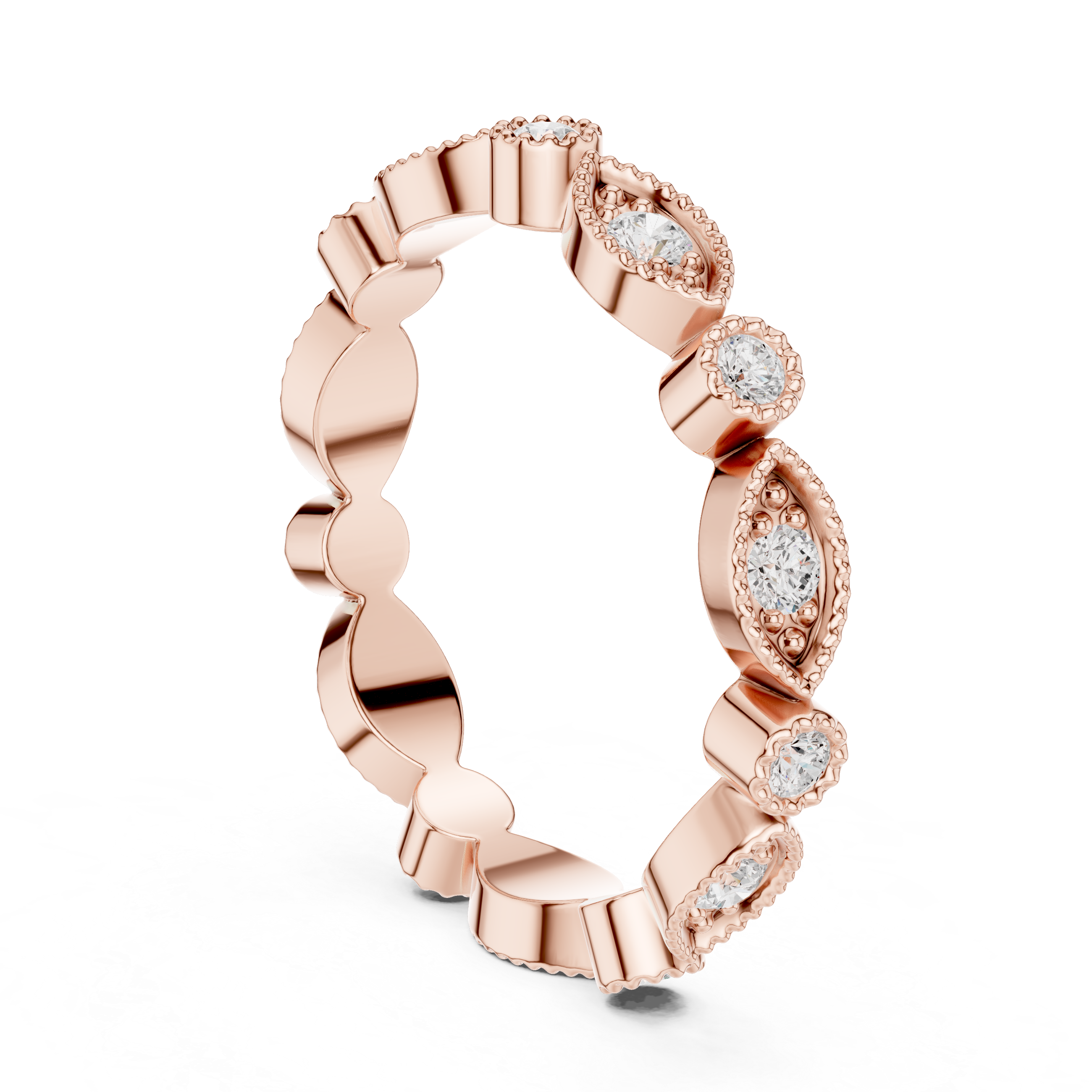 Vintage Milgrain Diamond Eternity Band