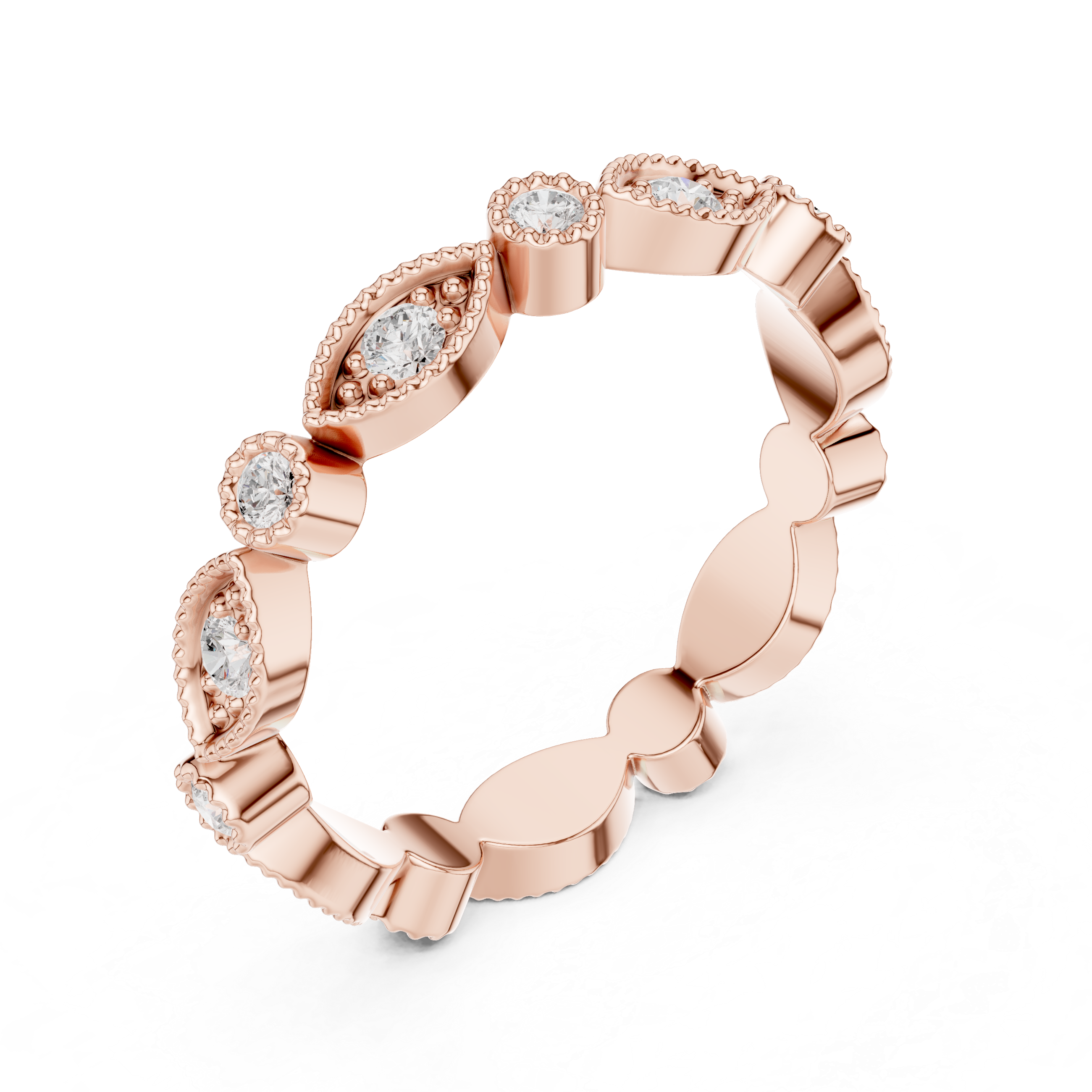Vintage Milgrain Diamond Eternity Band