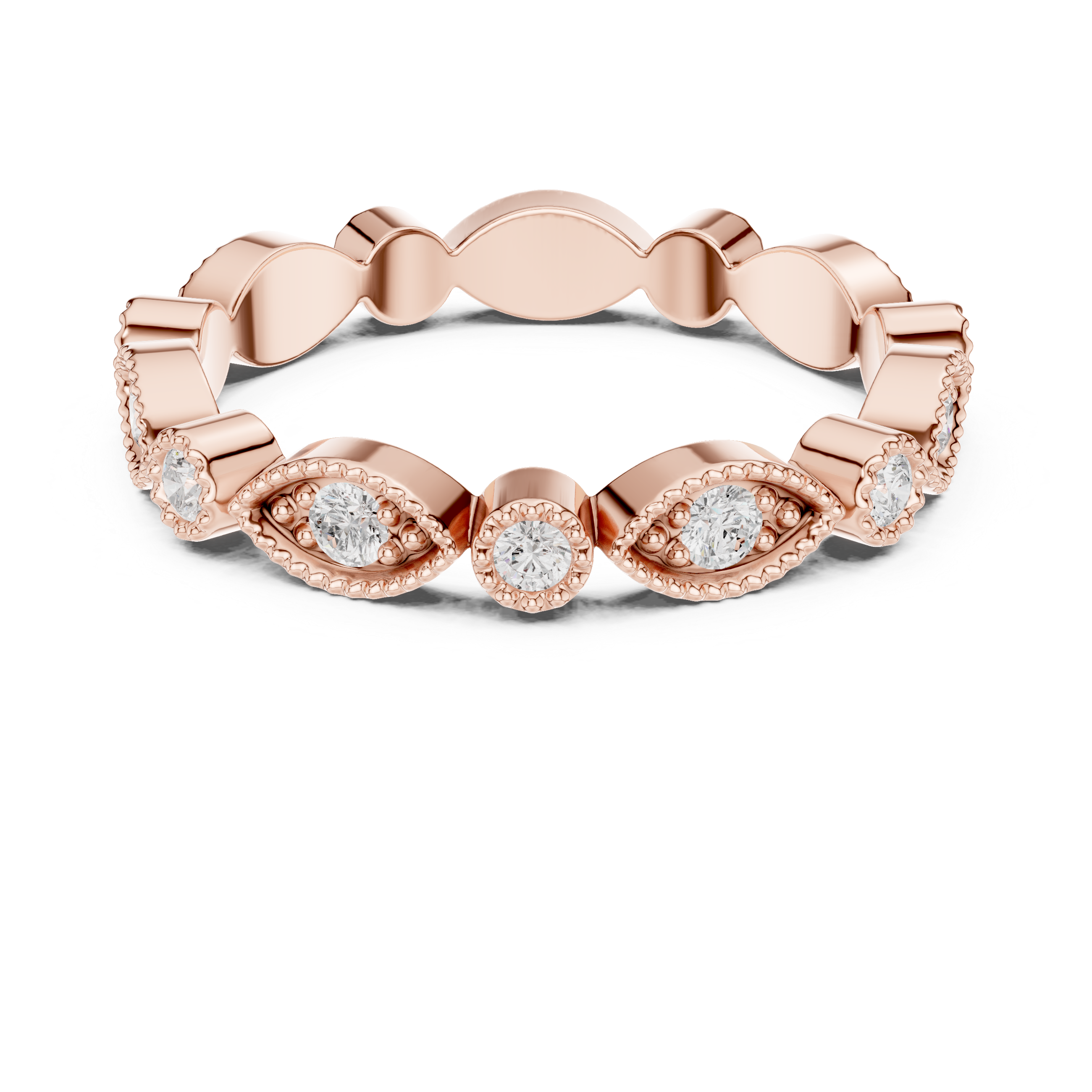 Vintage Milgrain Diamond Eternity Band