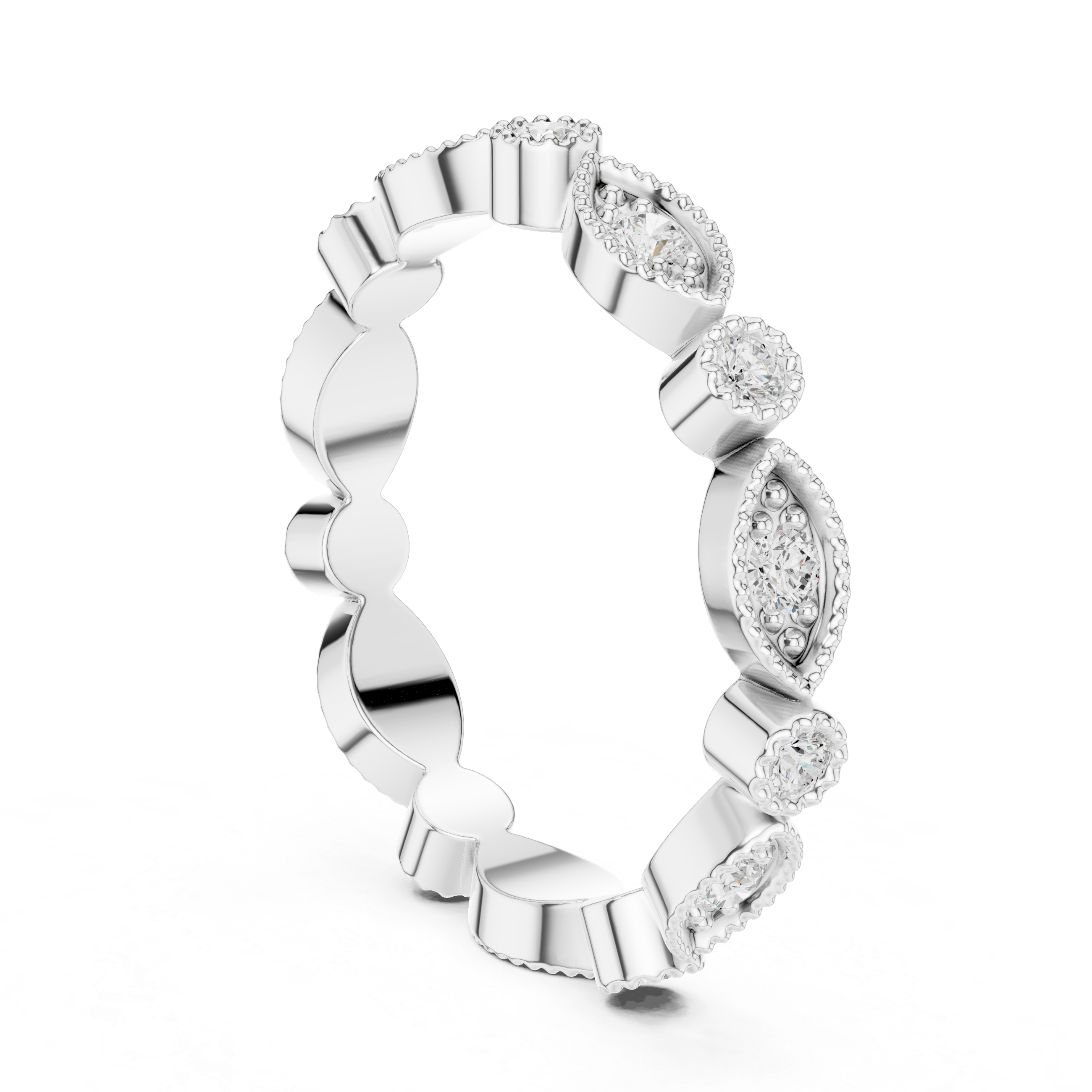 Vintage Milgrain Diamond Eternity Band