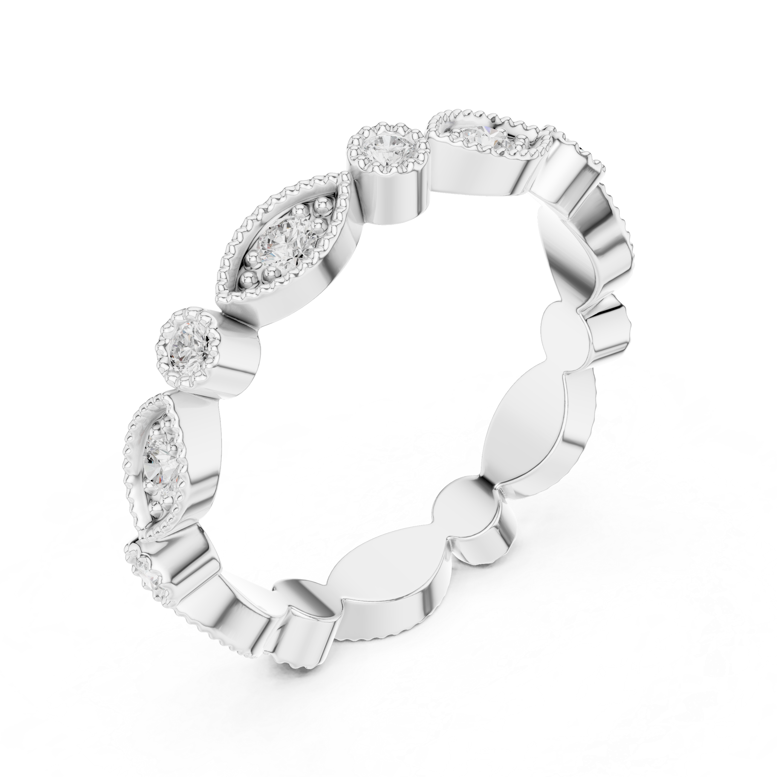 Vintage Milgrain Diamond Eternity Band