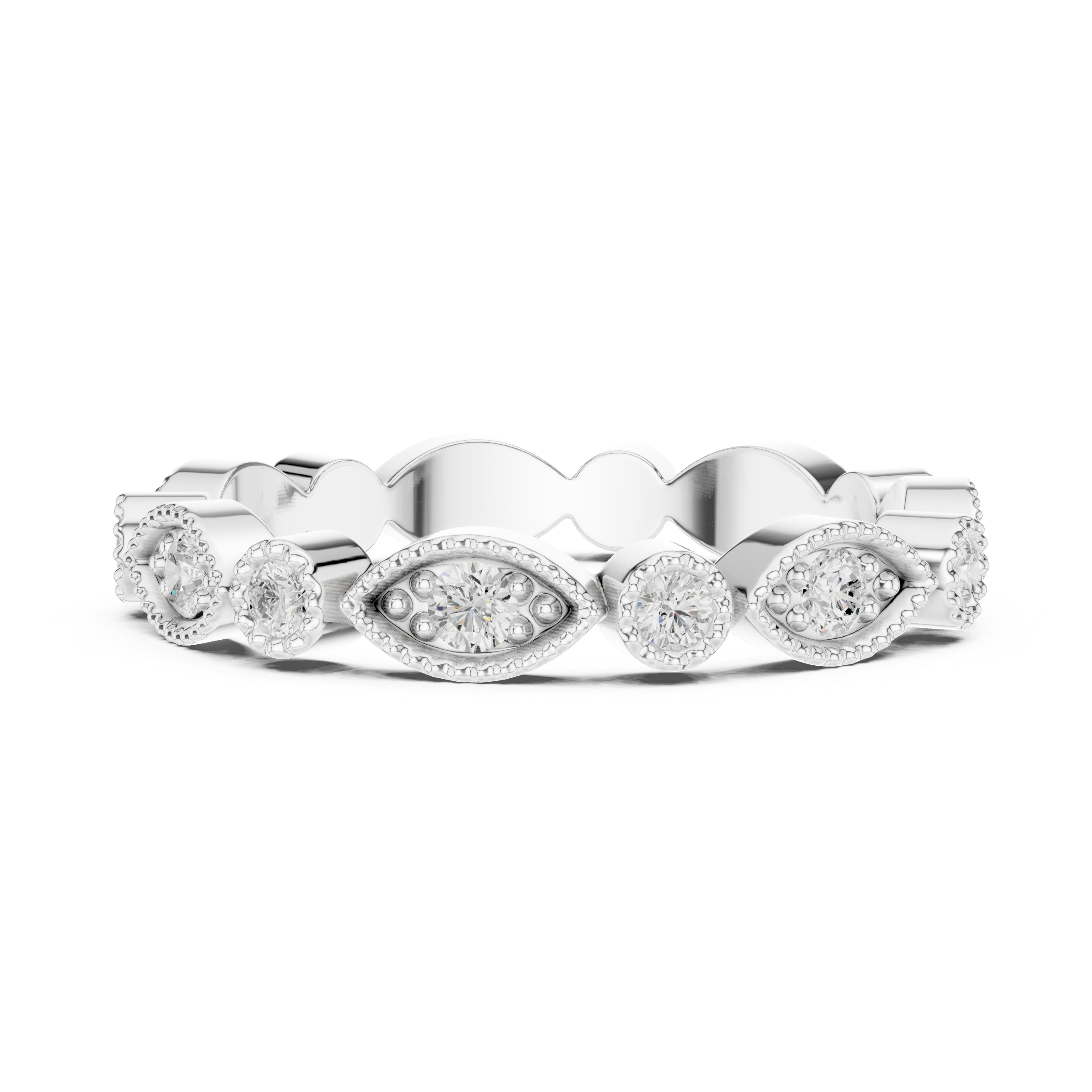 Vintage Milgrain Diamond Eternity Band