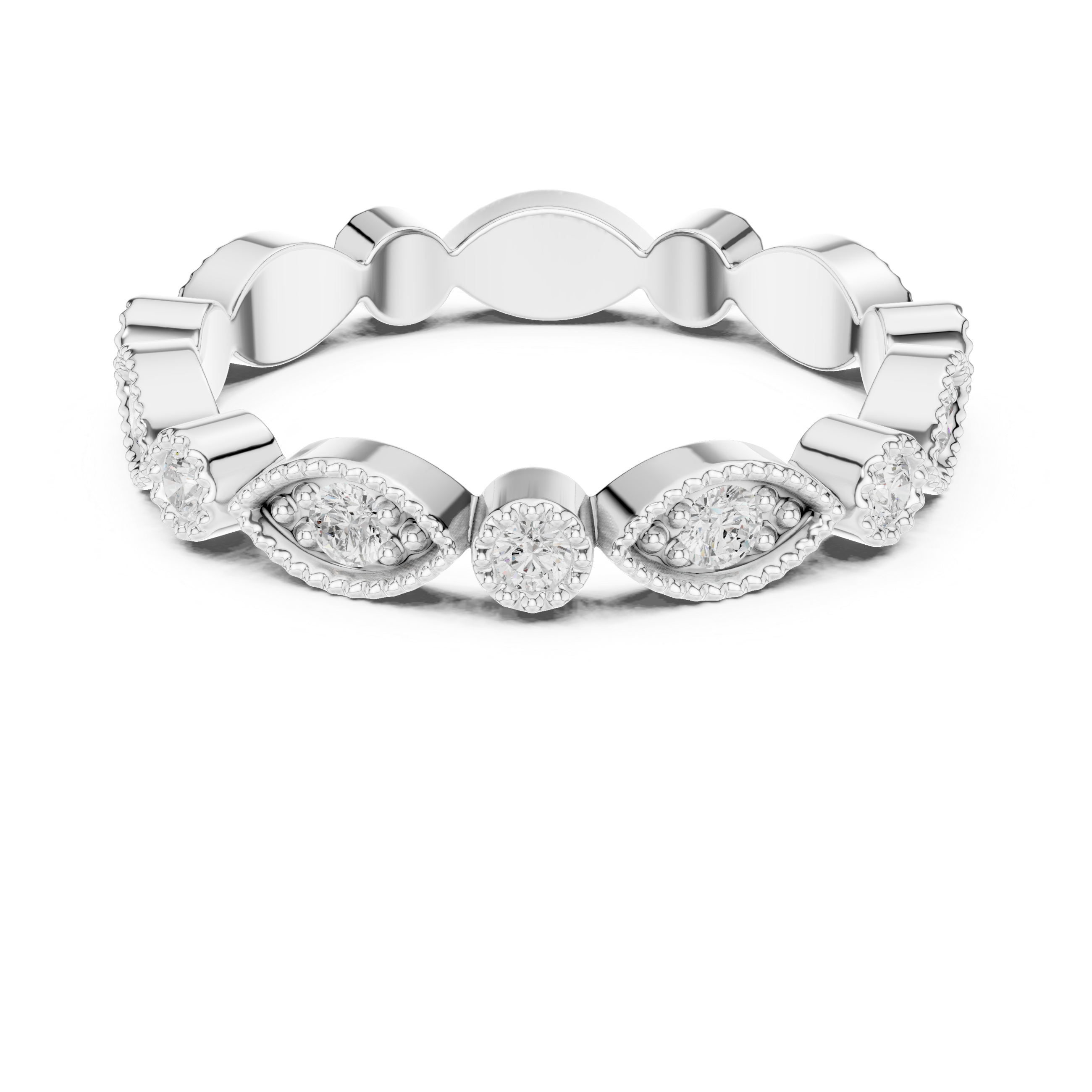 Vintage Milgrain Diamond Eternity Band