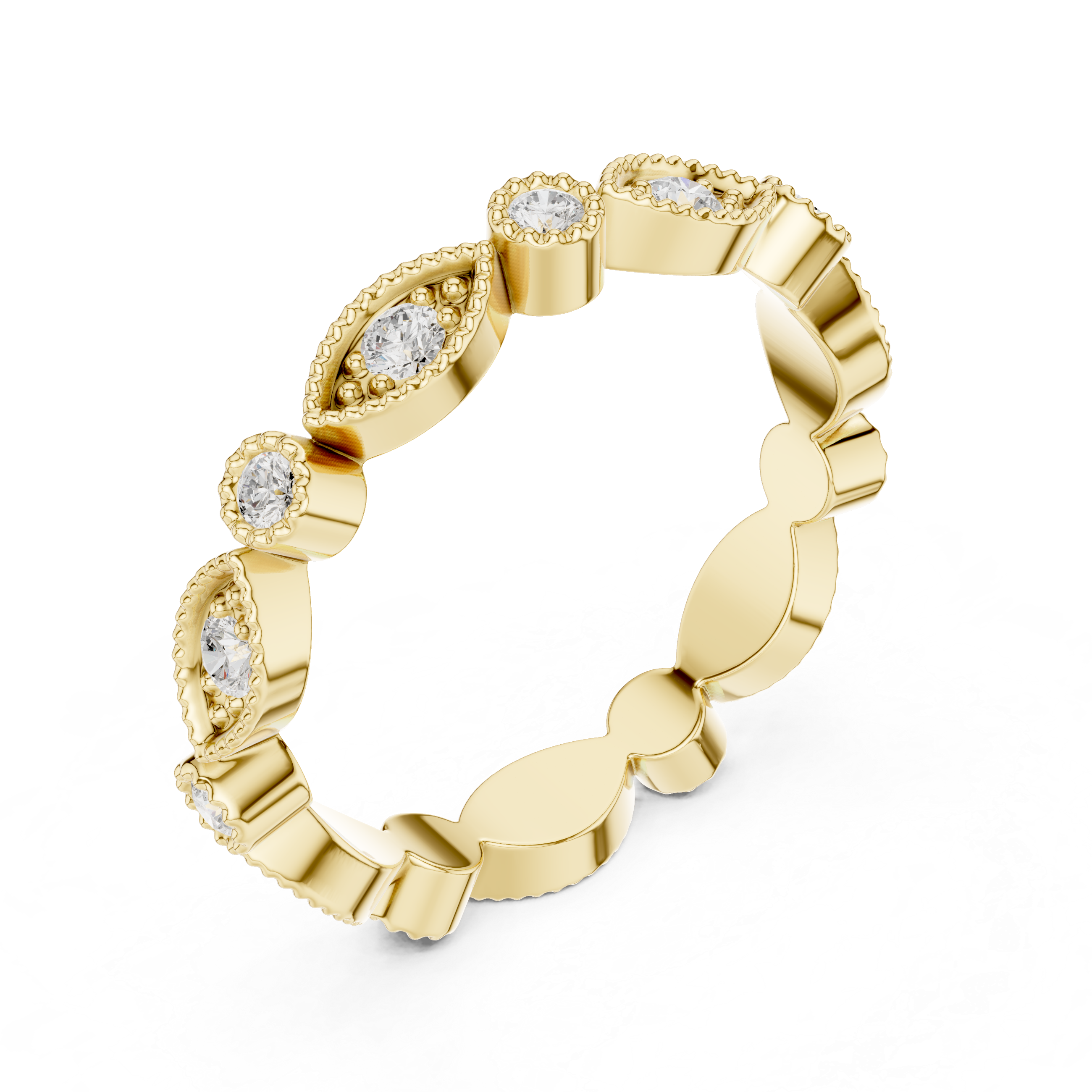 Vintage Milgrain Diamond Eternity Band