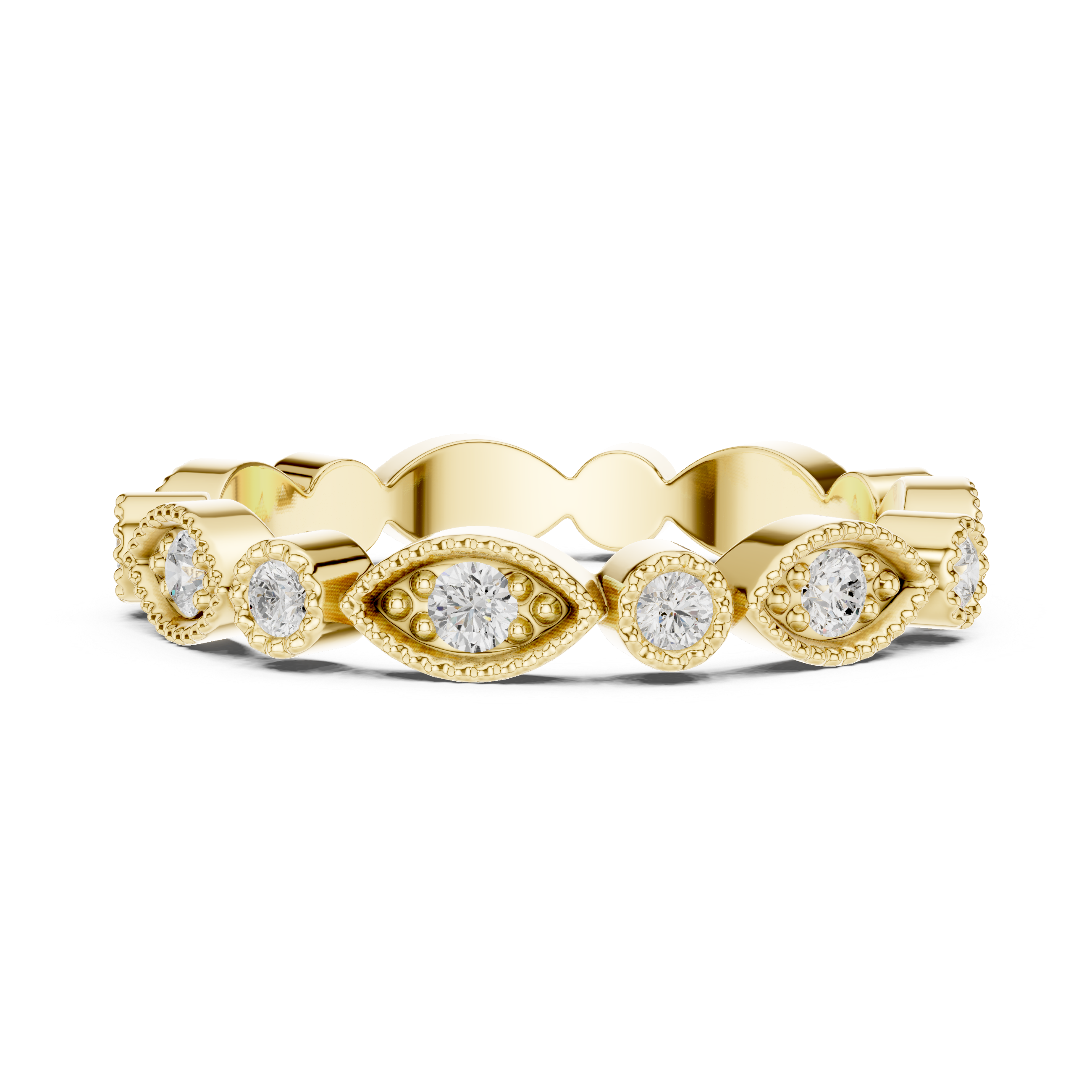 Vintage Milgrain Diamond Eternity Band