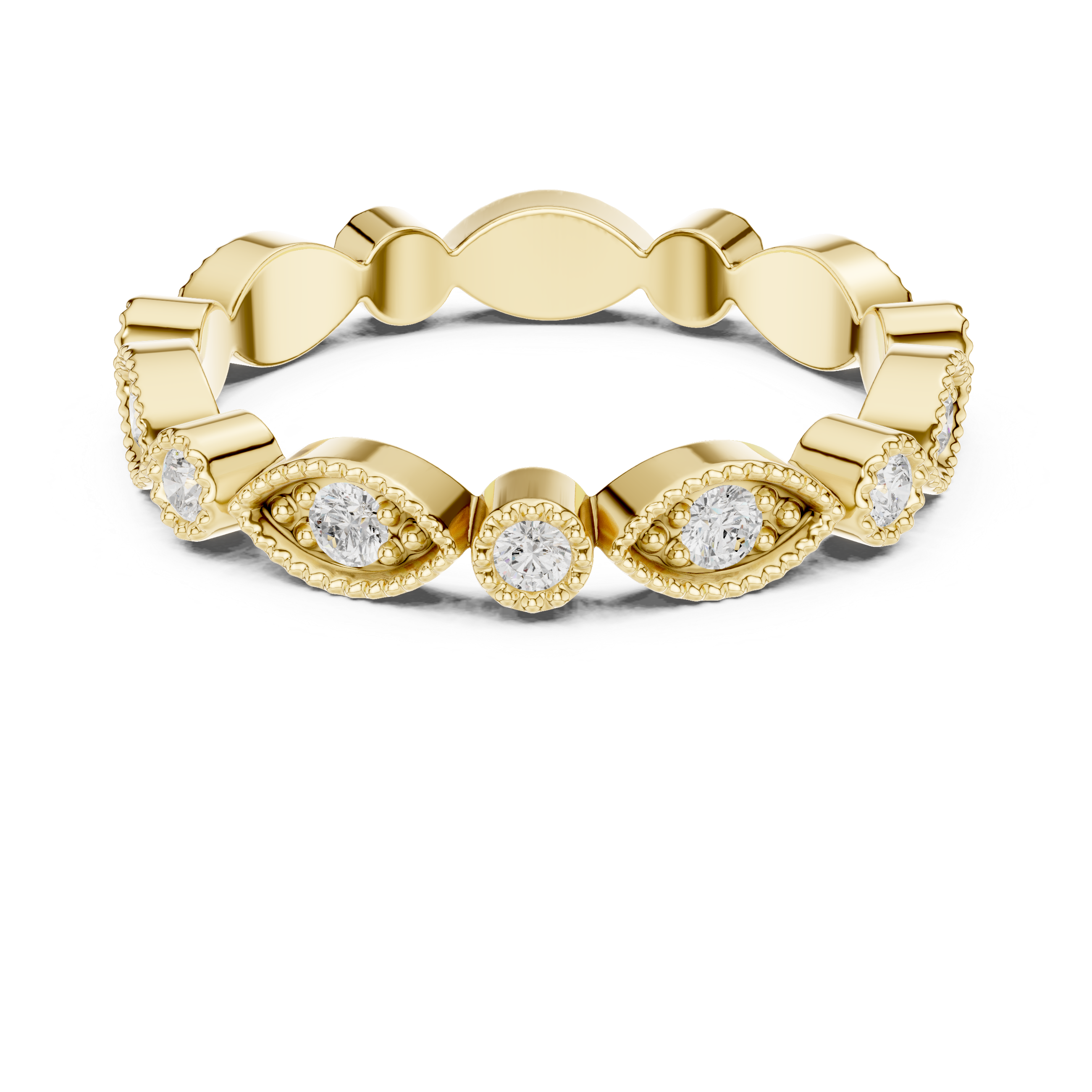 Vintage Milgrain Diamond Eternity Band