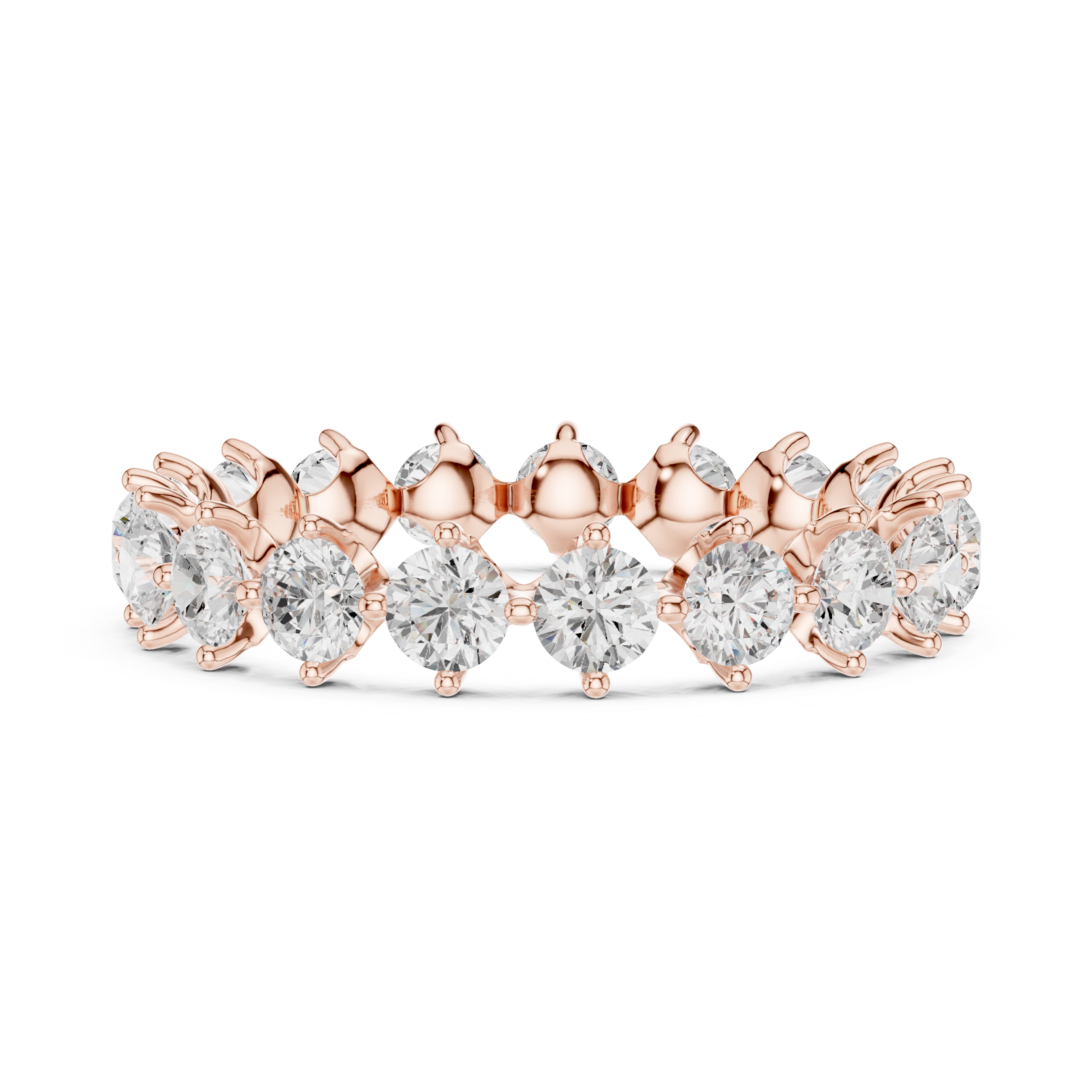 Round Diamond Eternity Wedding Band