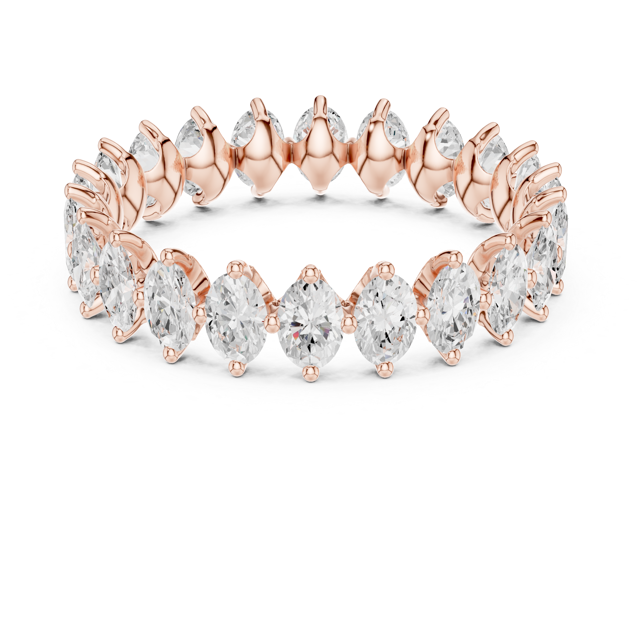 Oval Diamond Eternity Wedding Band
