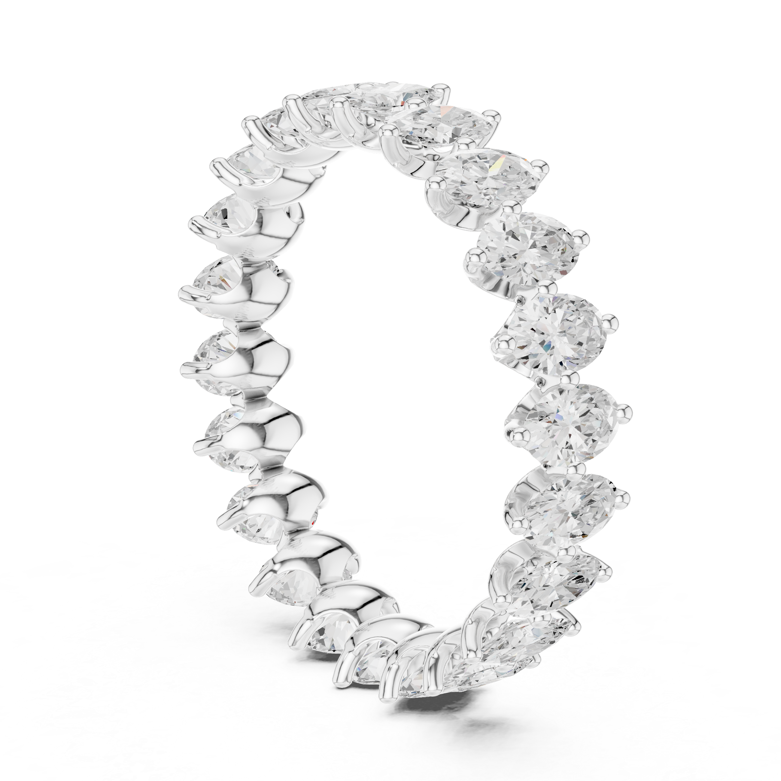 Oval Diamond Eternity Wedding Band