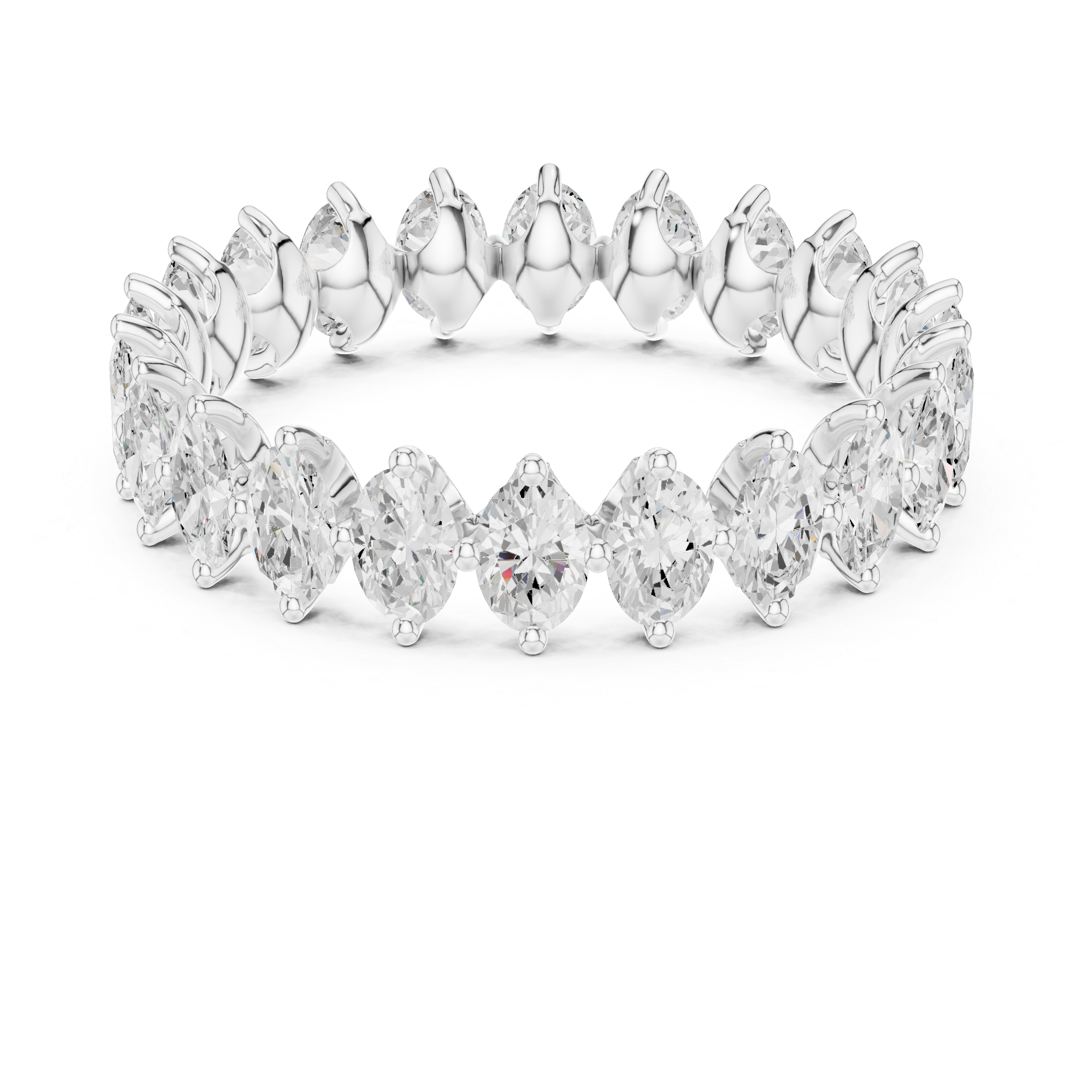 Oval Diamond Eternity Wedding Band