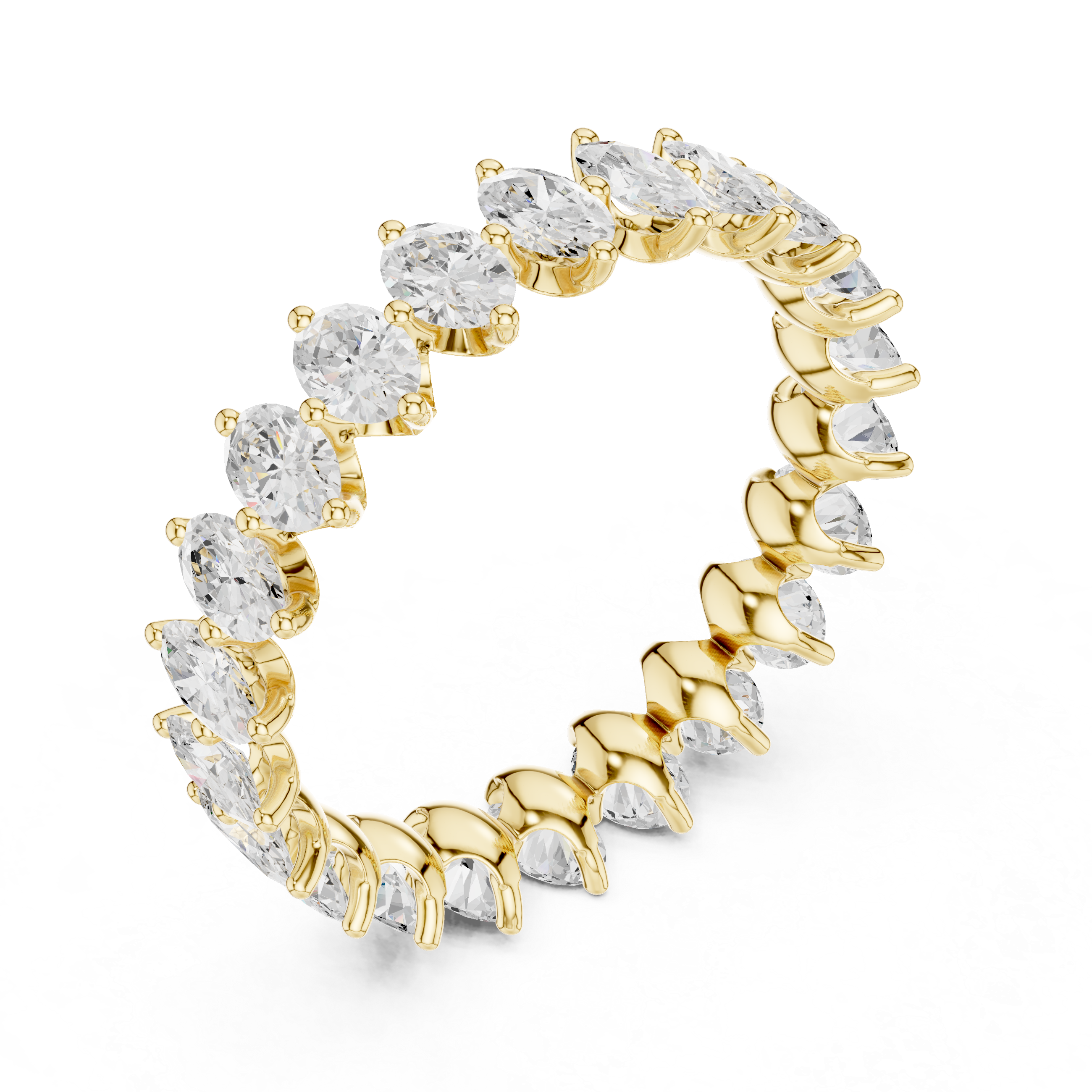 Oval Diamond Eternity Wedding Band