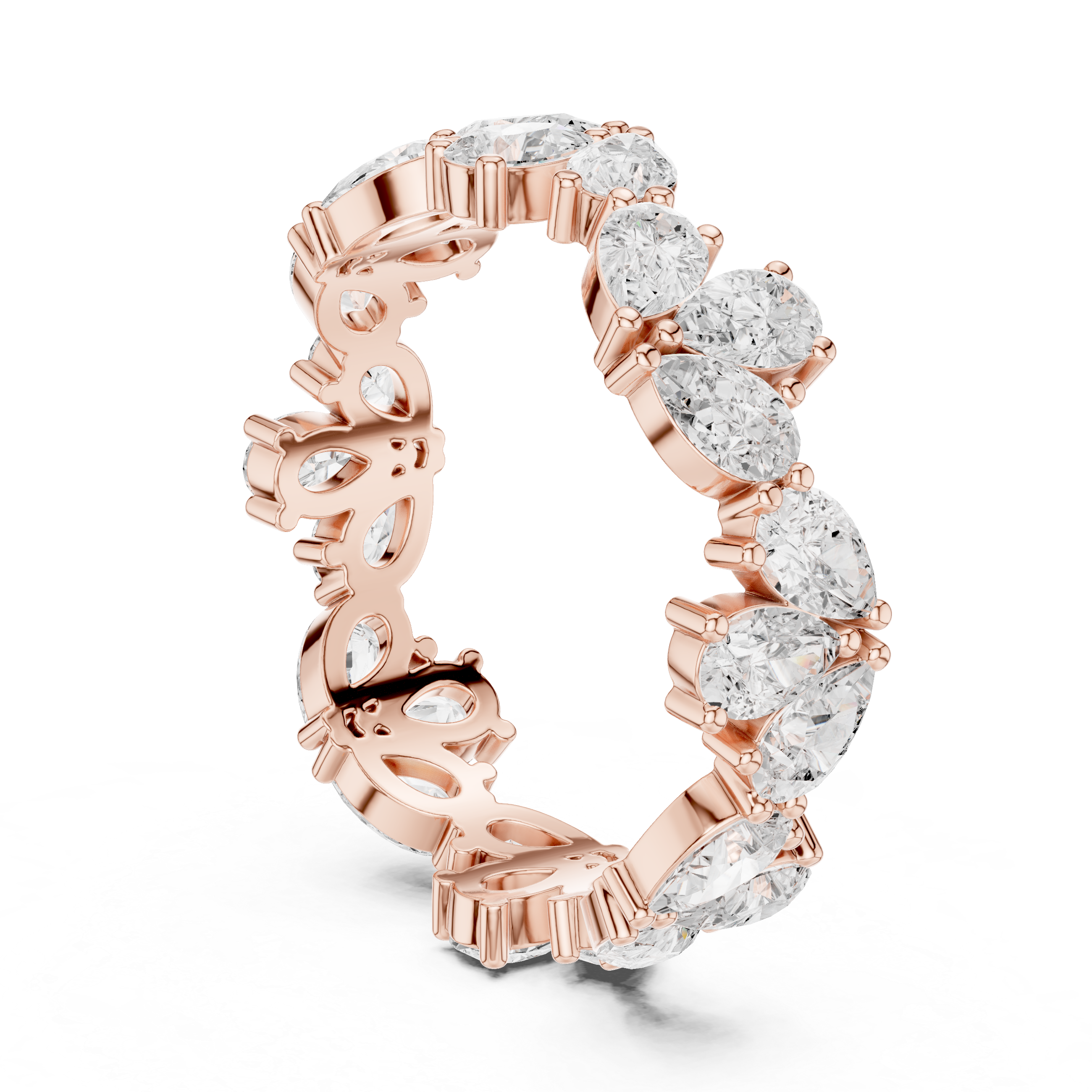 Pear Diamond Eternity Wedding Band