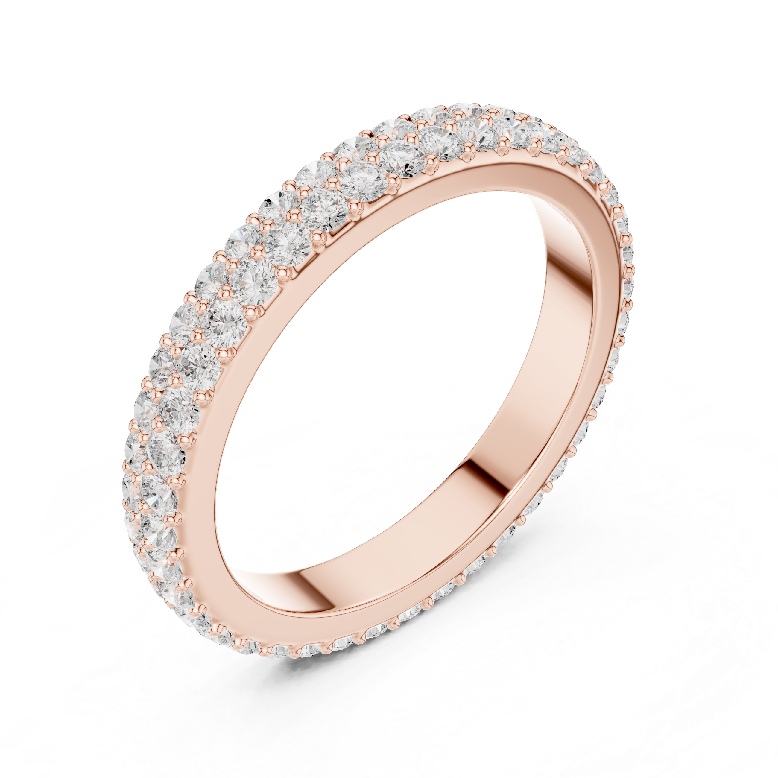 Double Row Diamond Pavé Wedding Band
