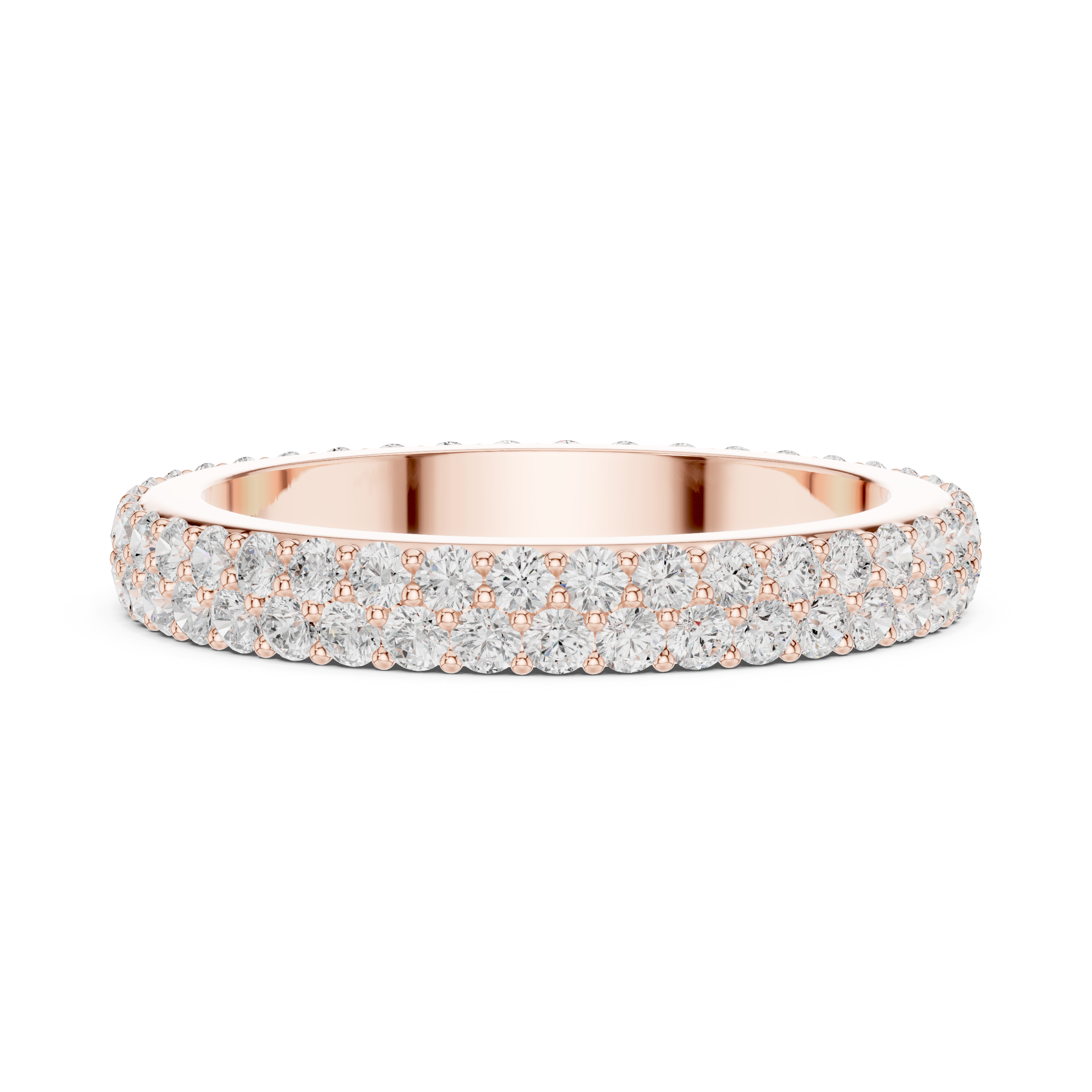 Double Row Diamond Pavé Wedding Band