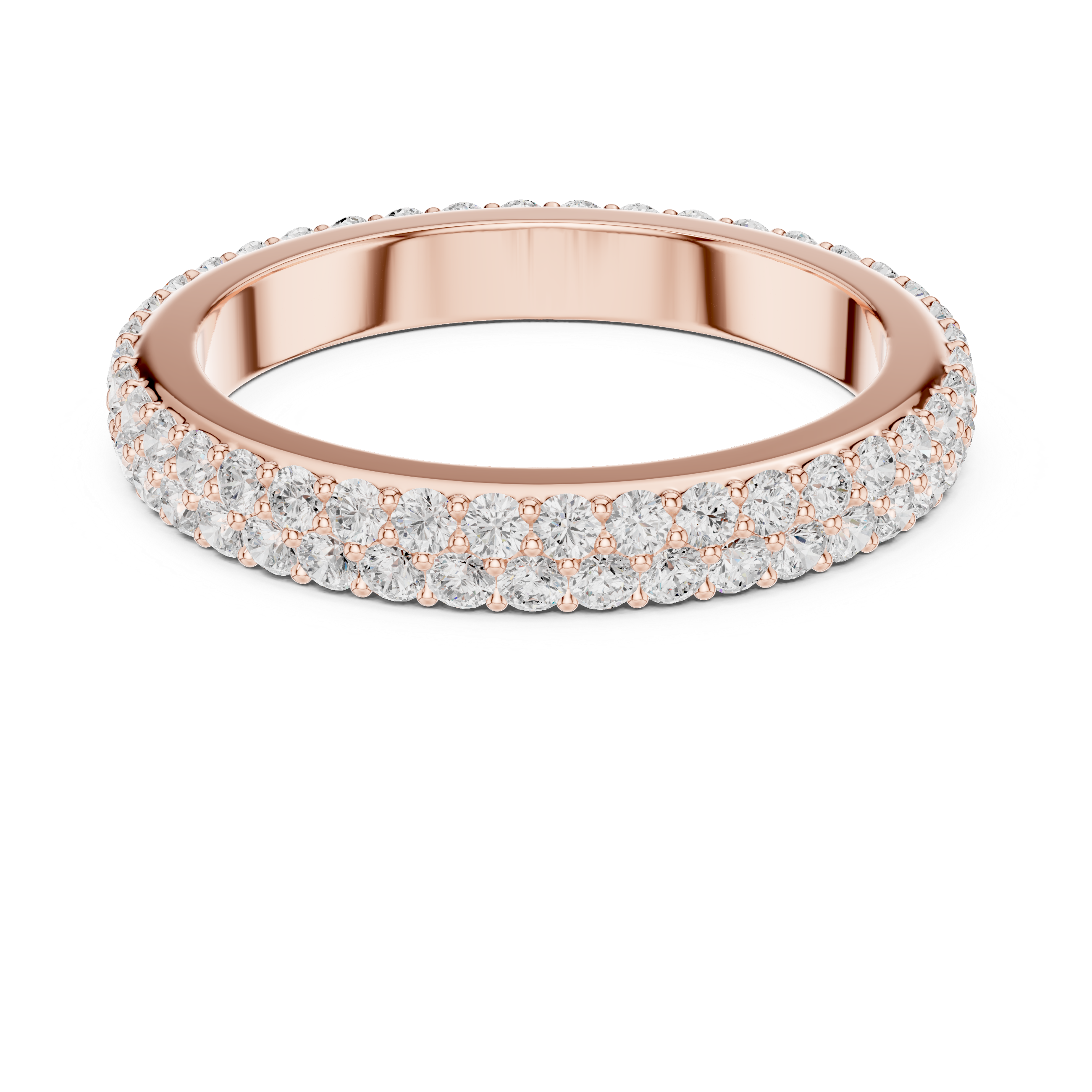 Double Row Diamond Pavé Wedding Band