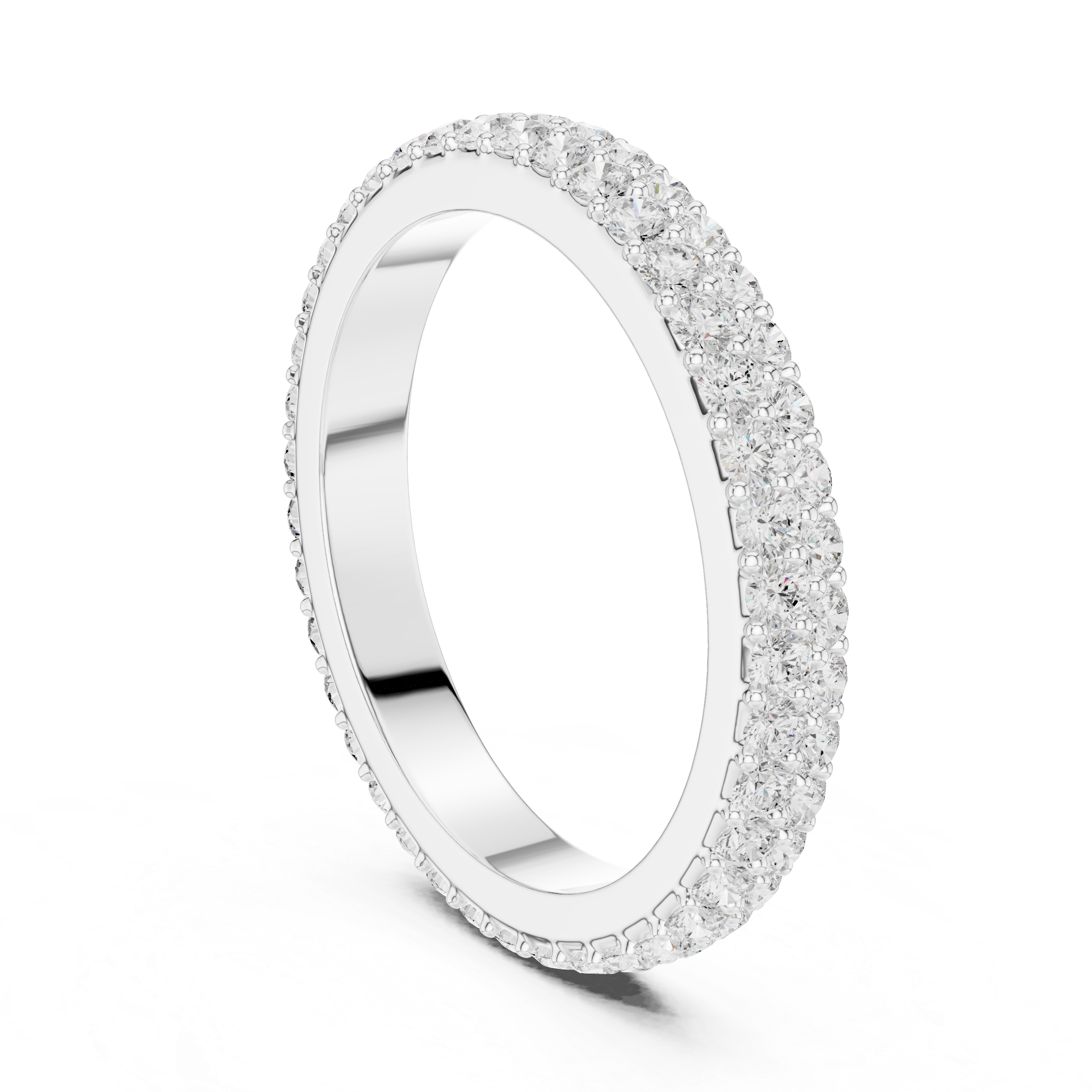 Double Row Diamond Pavé Wedding Band