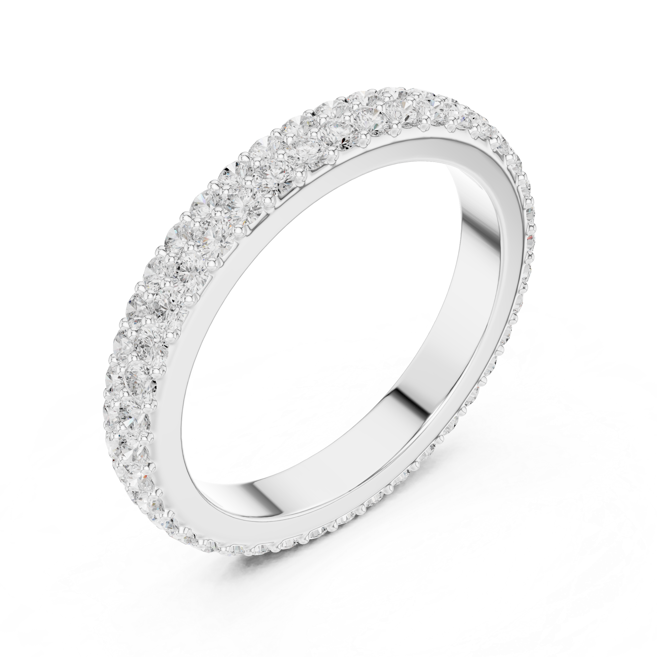 Double Row Diamond Pavé Wedding Band
