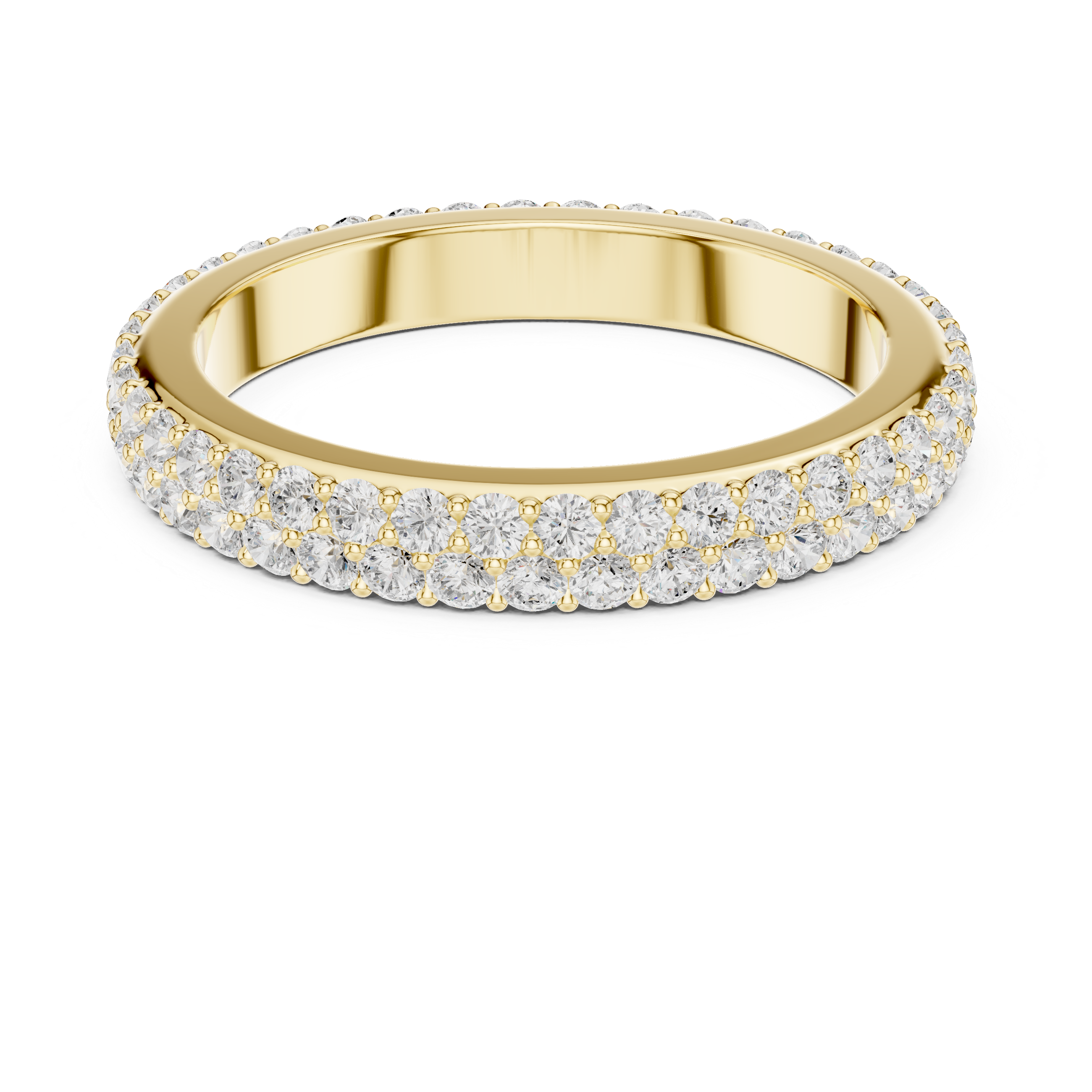 Double Row Diamond Pavé Wedding Band