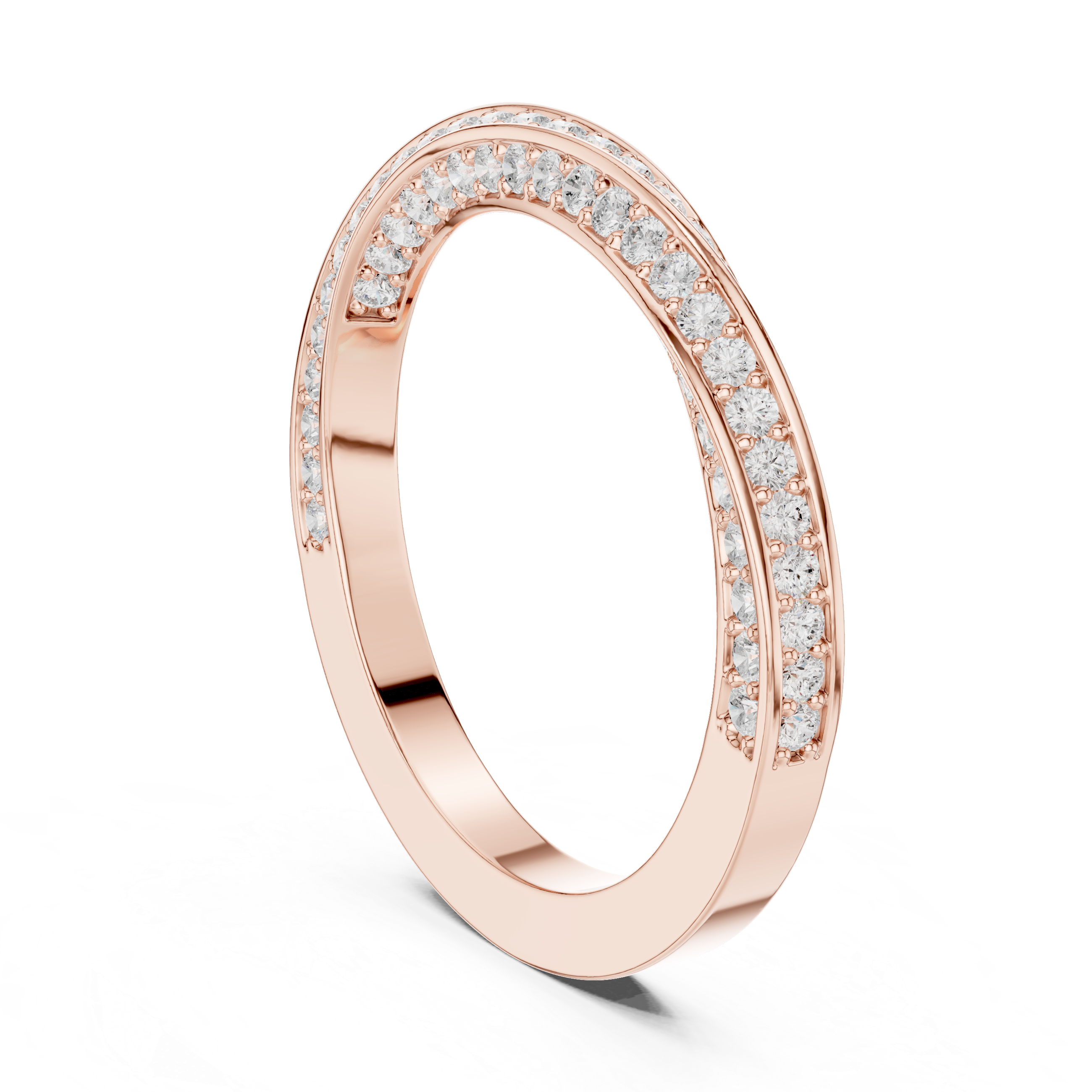 Twisted Diamond Pavé Wedding Band