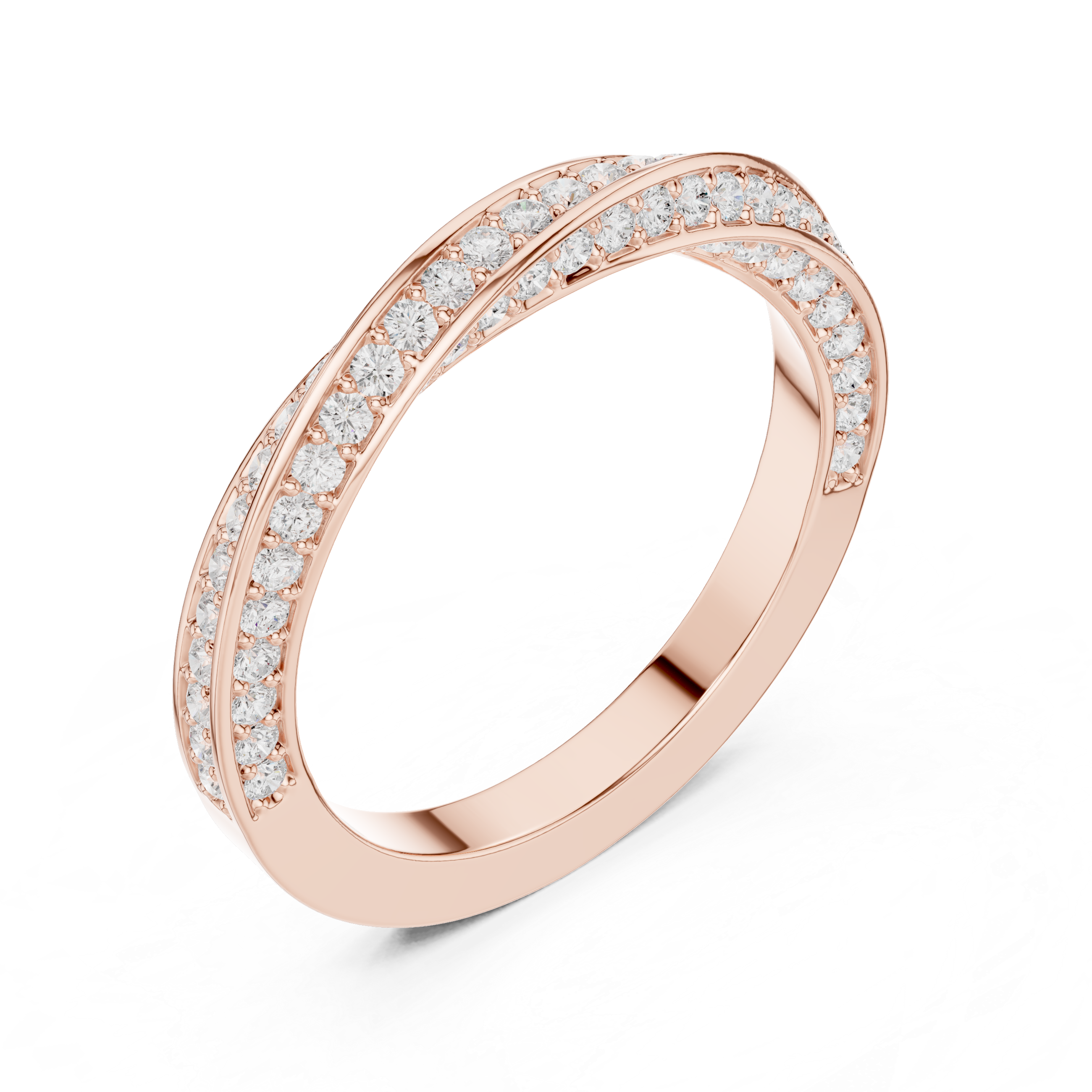 Twisted Diamond Pavé Wedding Band