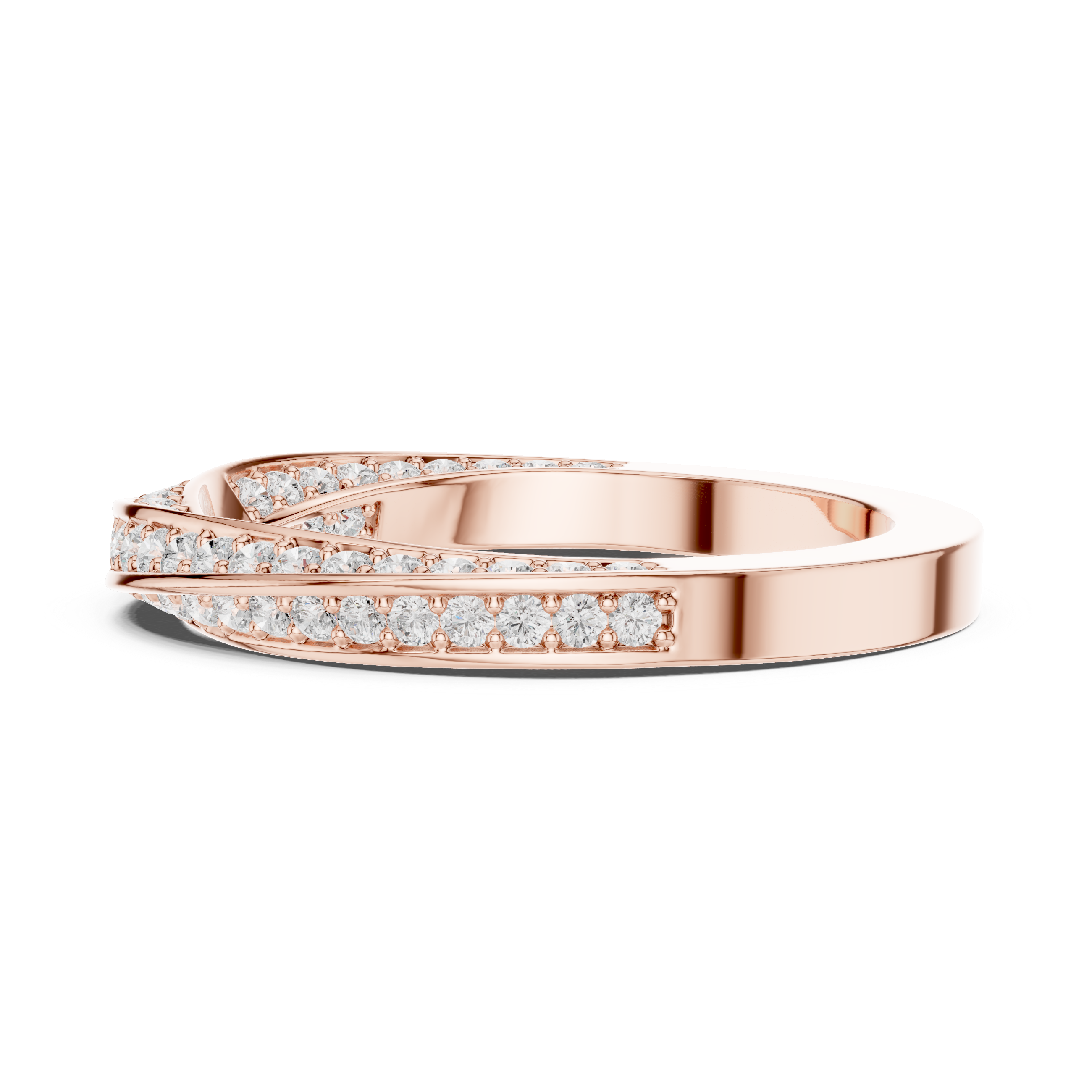 Twisted Diamond Pavé Wedding Band