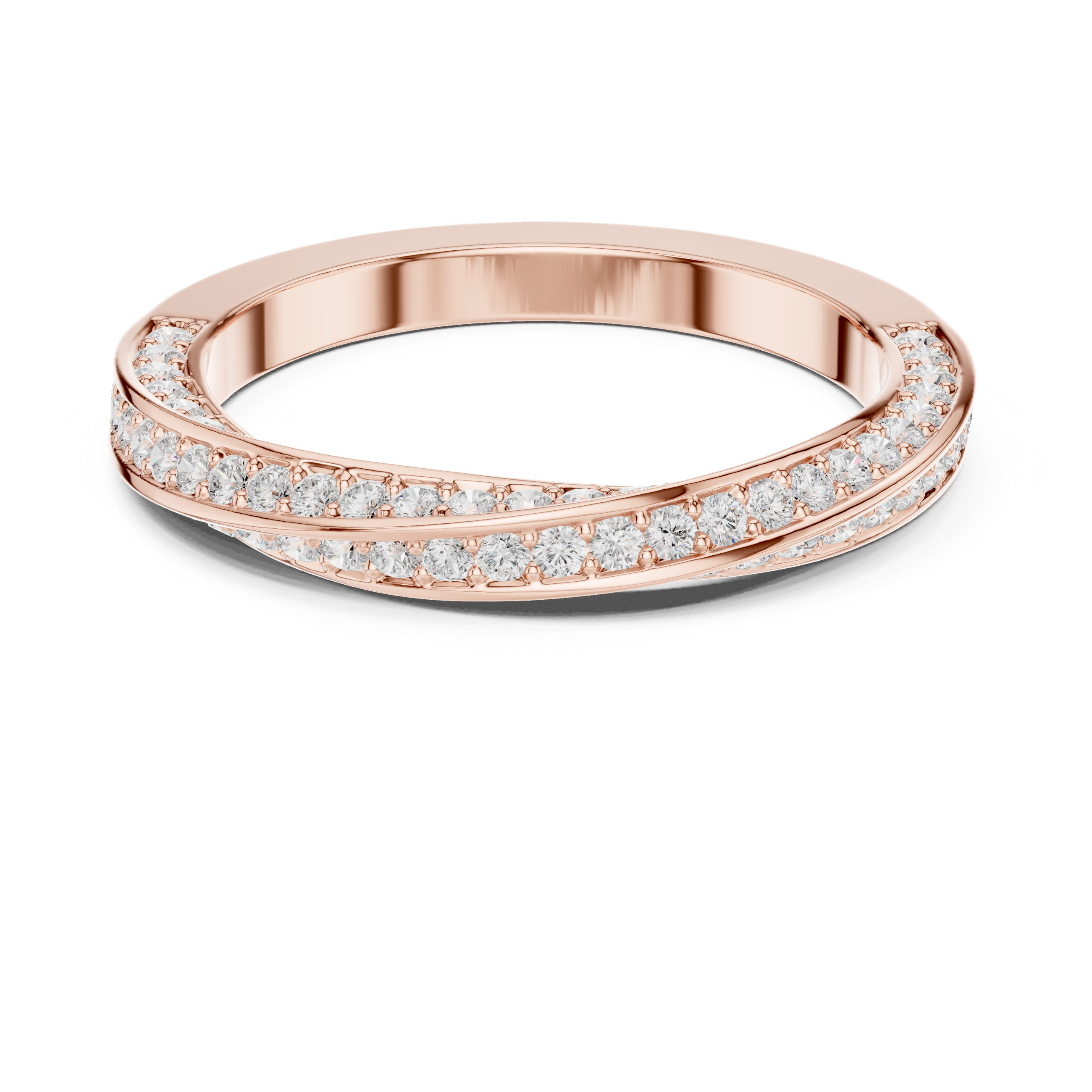 Twisted Diamond Pavé Wedding Band