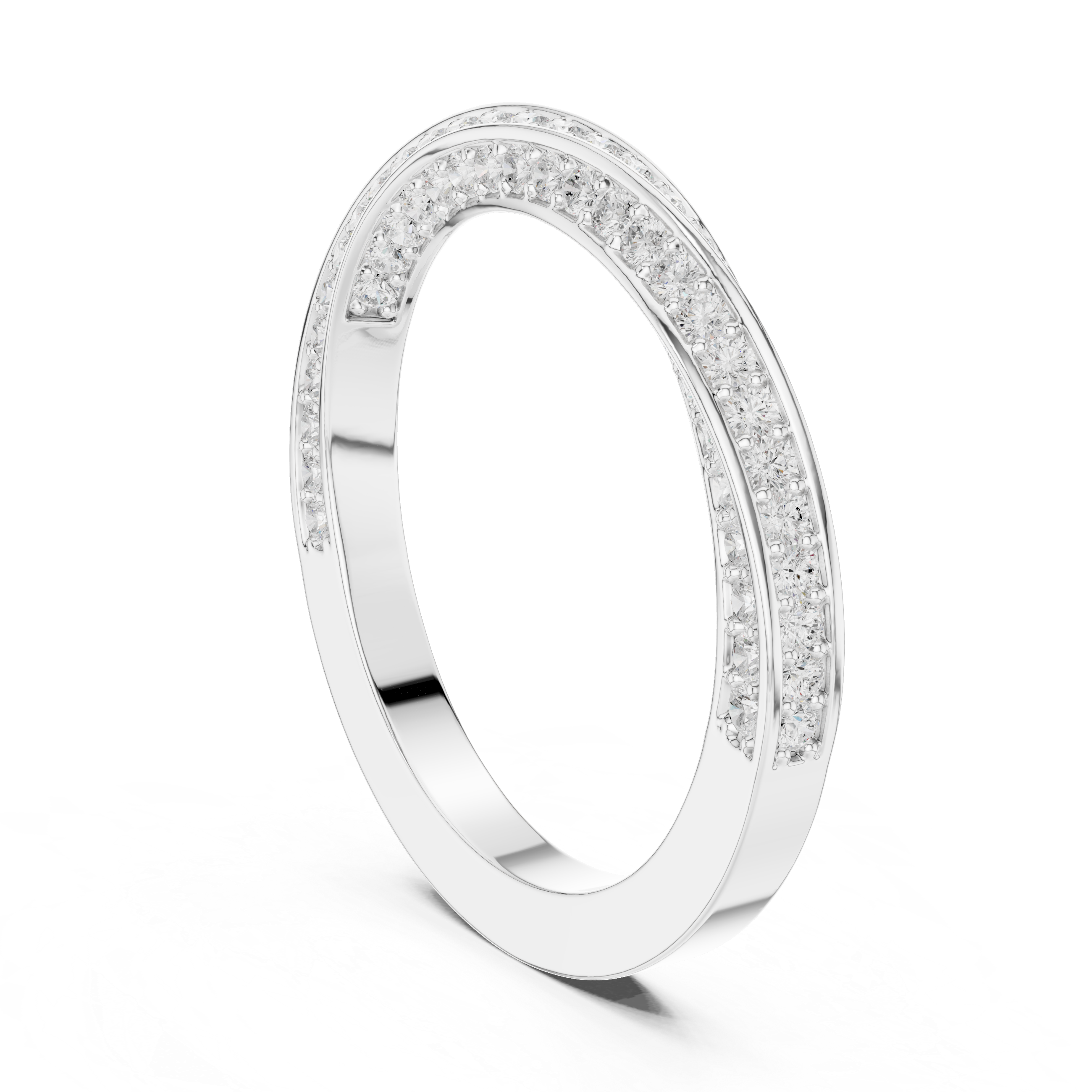 Twisted Diamond Pavé Wedding Band